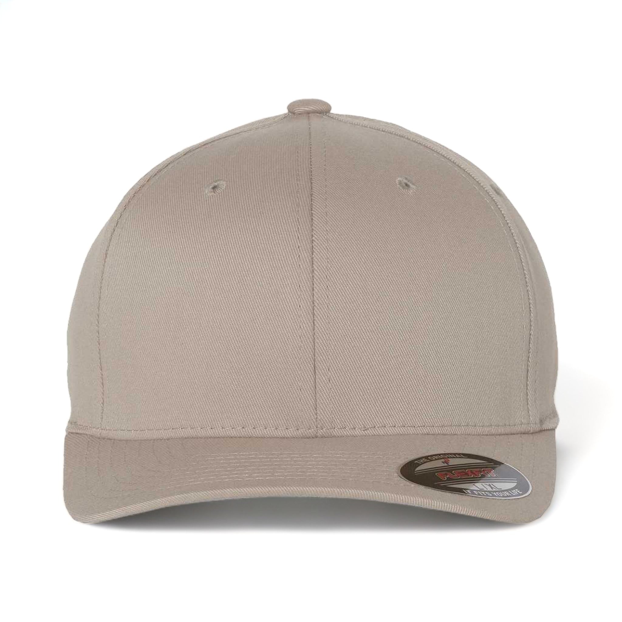 Front view of Flexfit 6277 custom hat in khaki