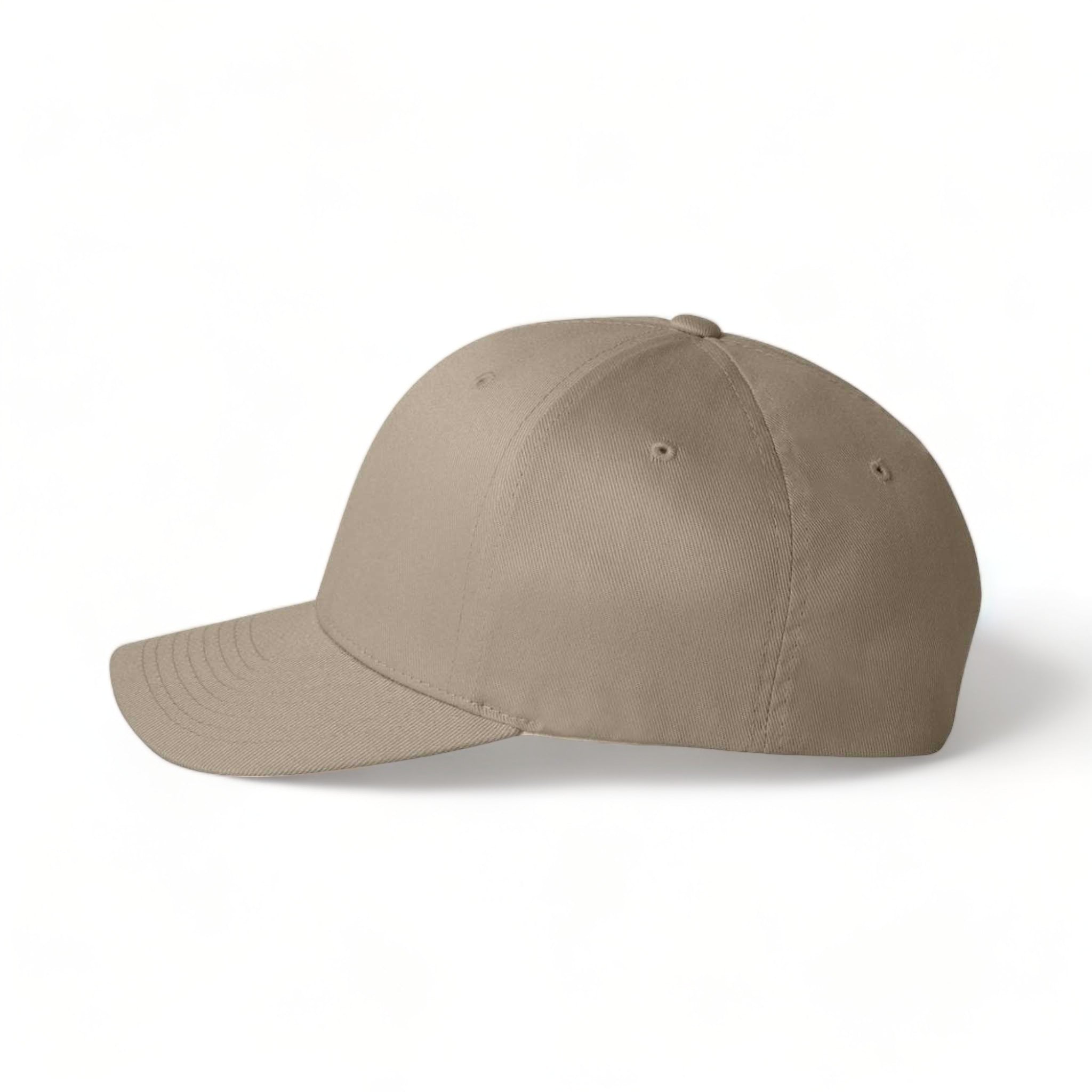 Side view of Flexfit 6277 custom hat in khaki