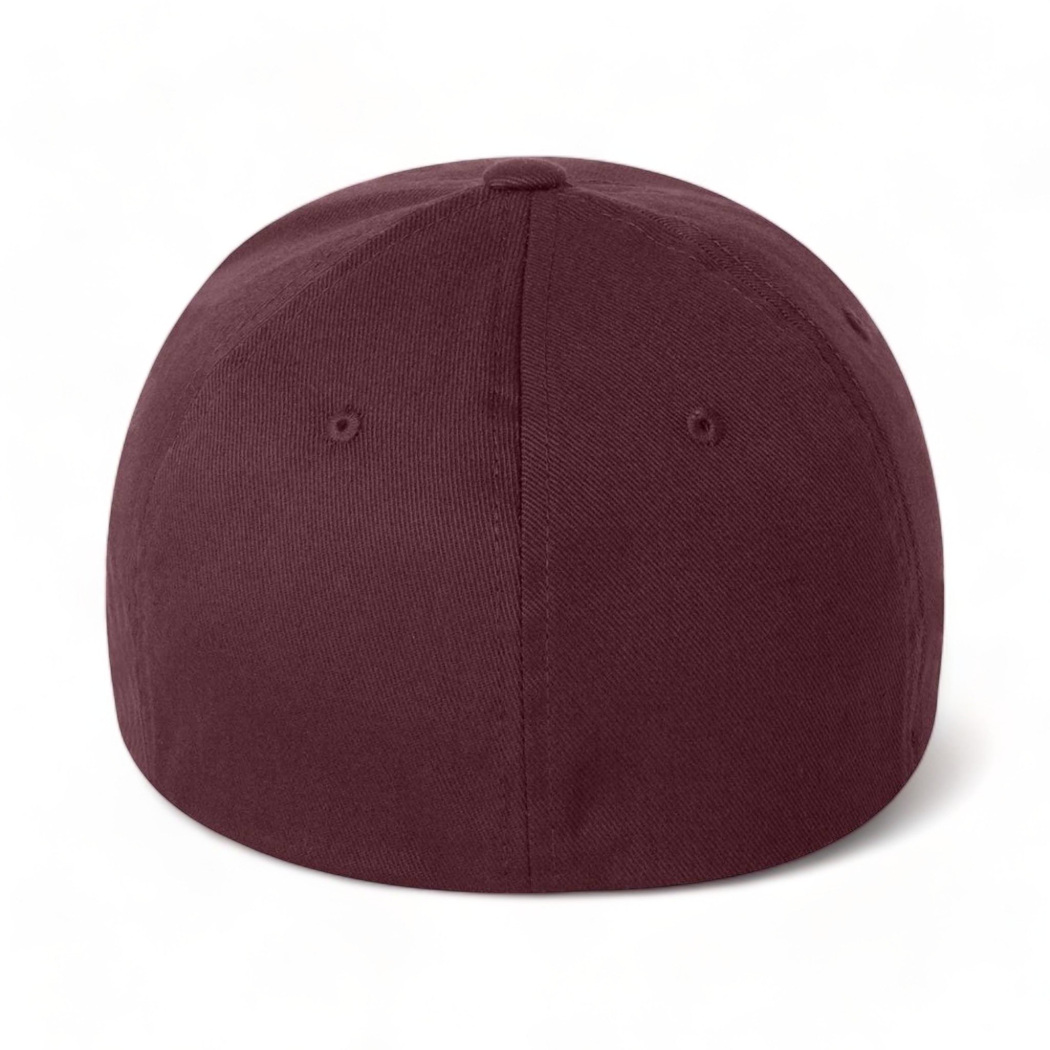 Back view of Flexfit 6277 custom hat in maroon