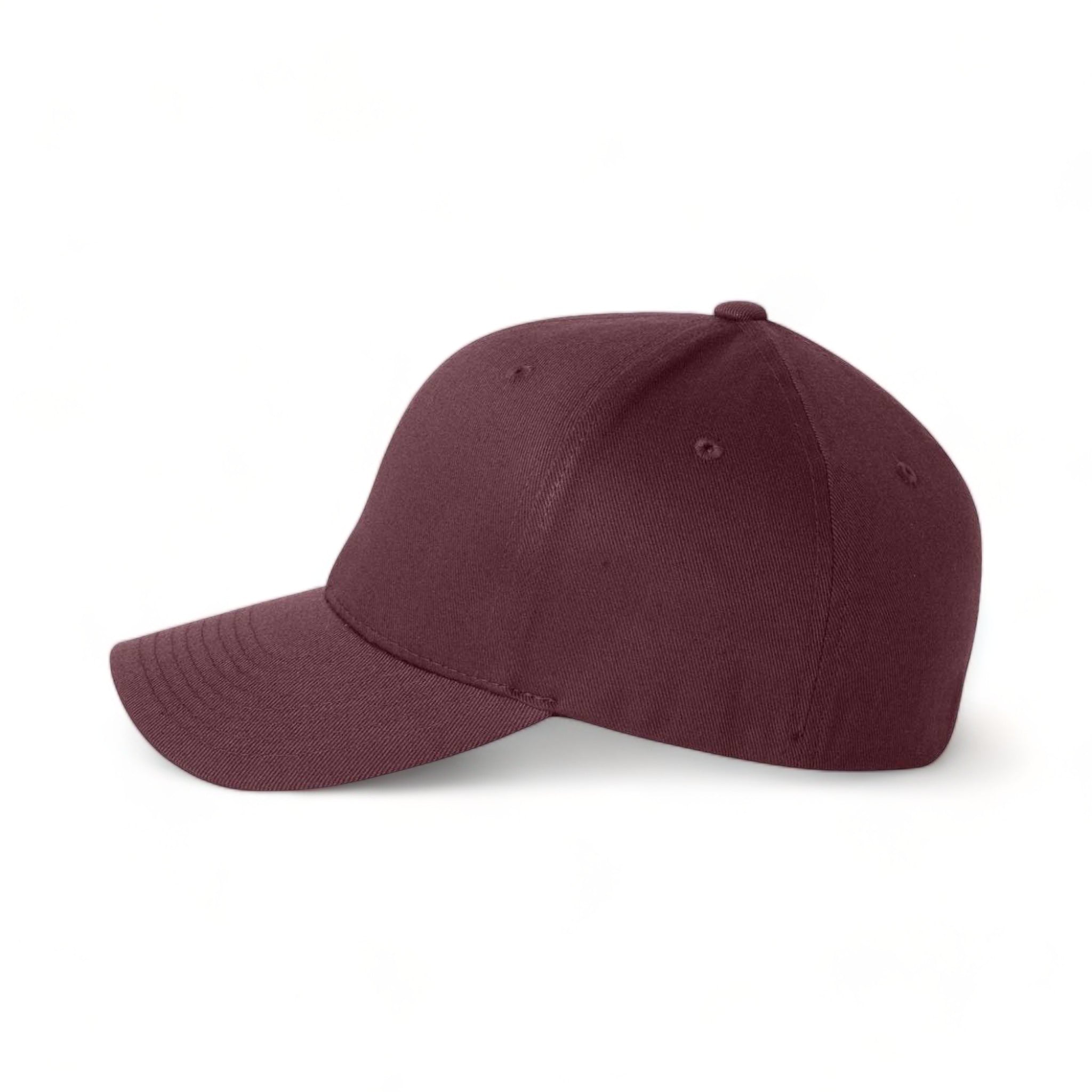 Side view of Flexfit 6277 custom hat in maroon