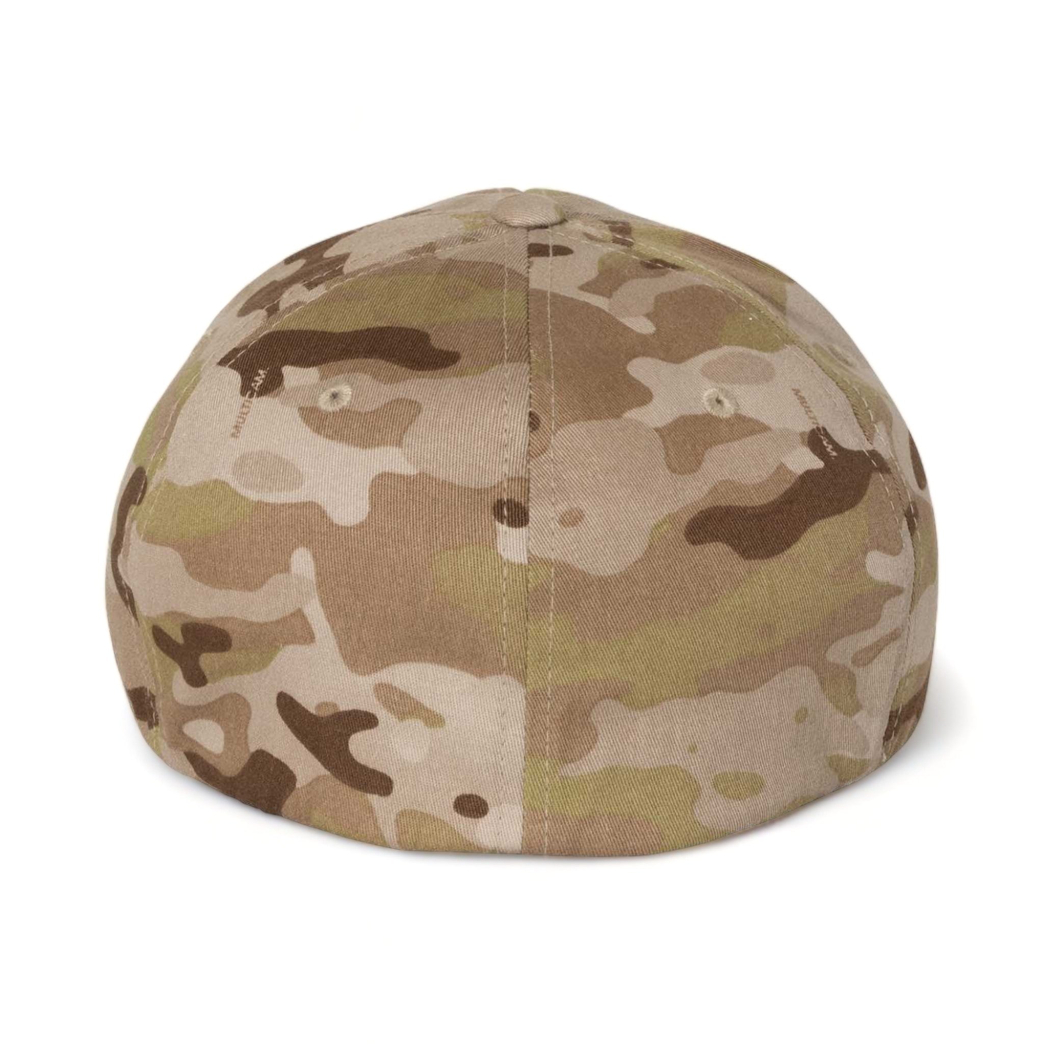 Back view of Flexfit 6277 custom hat in multicam arid