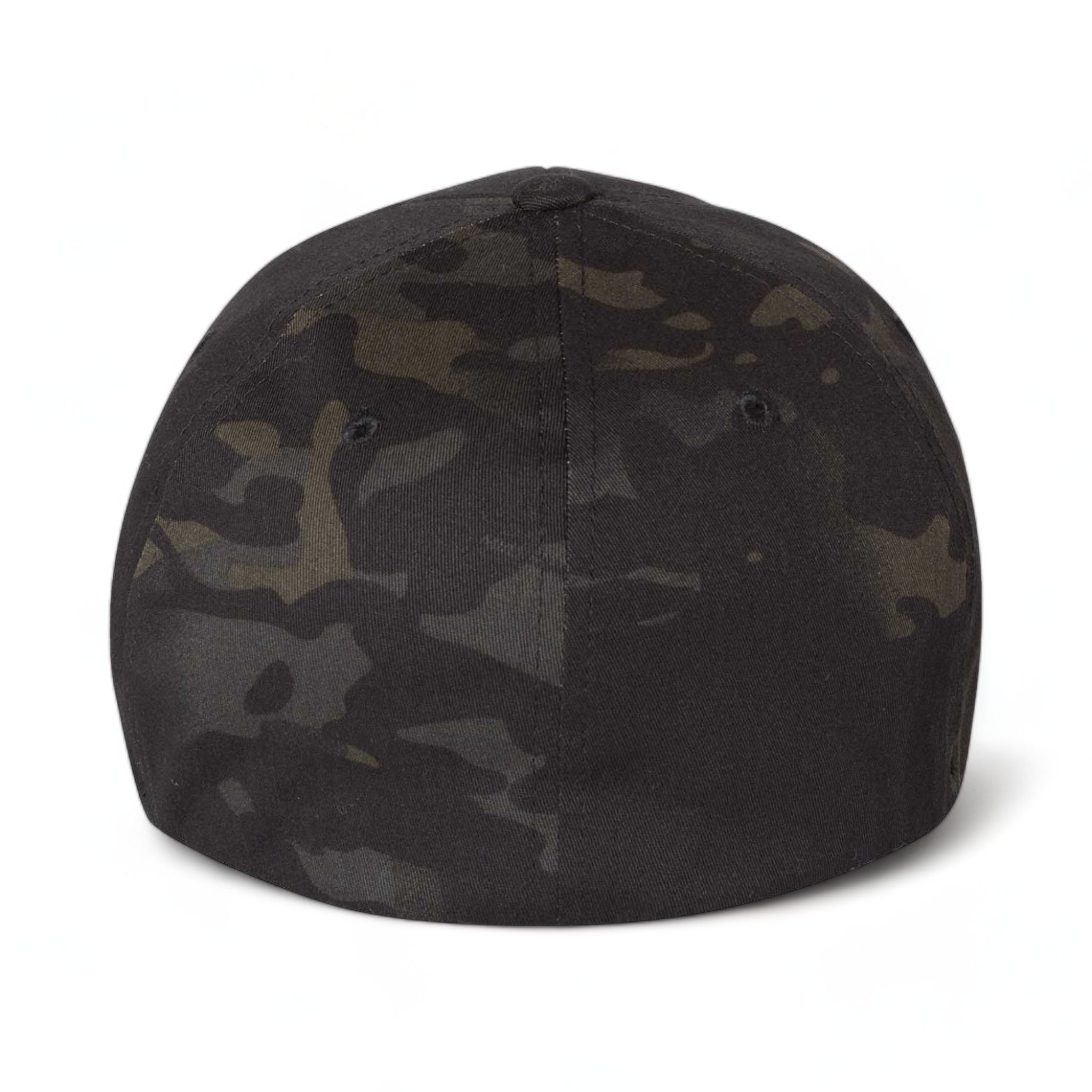 Back view of Flexfit 6277 custom hat in multicam black