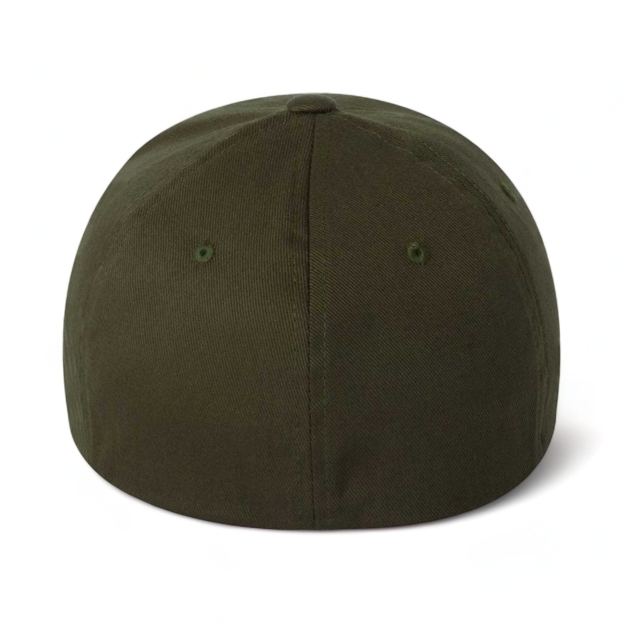 Back view of Flexfit 6277 custom hat in olive