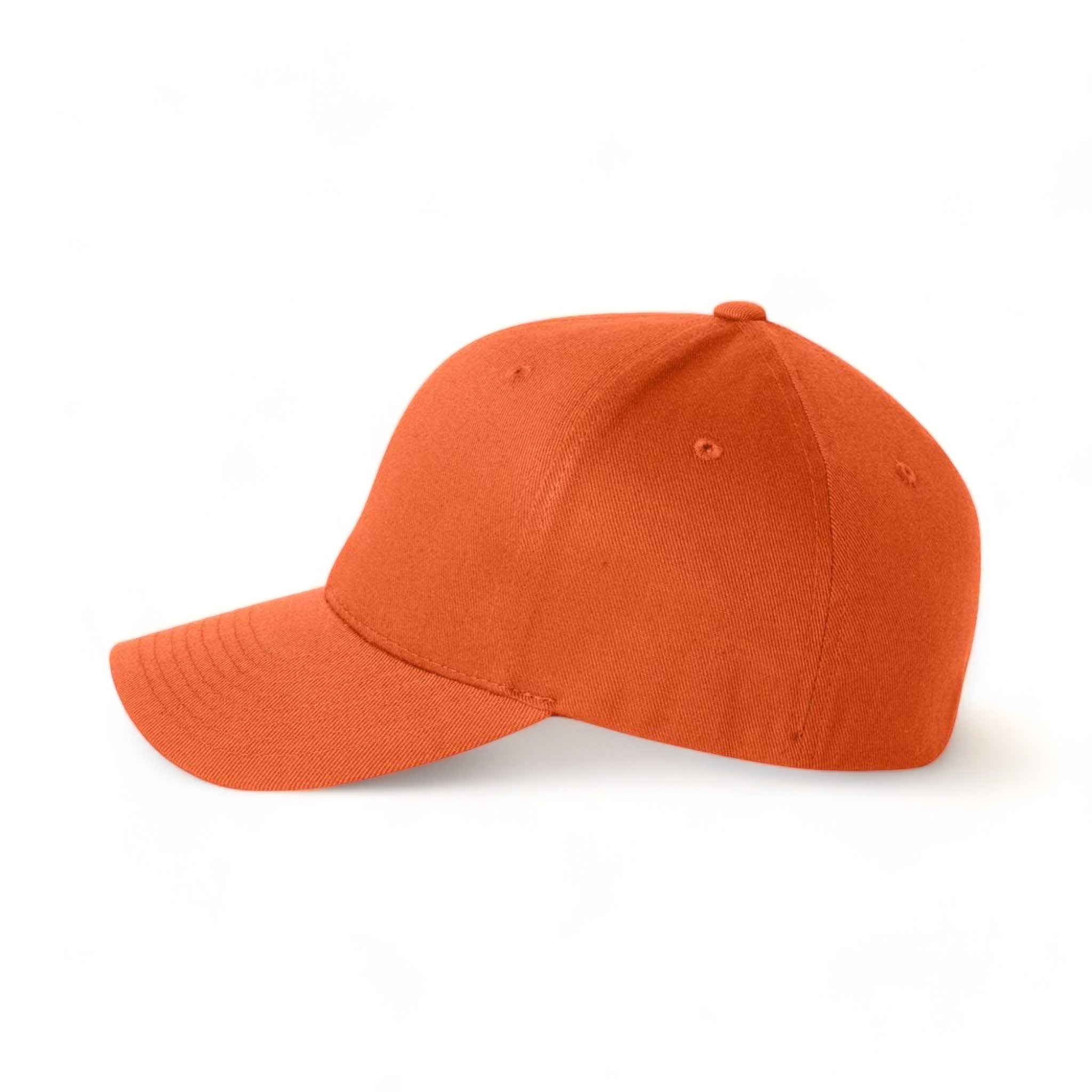 Side view of Flexfit 6277 custom hat in orange