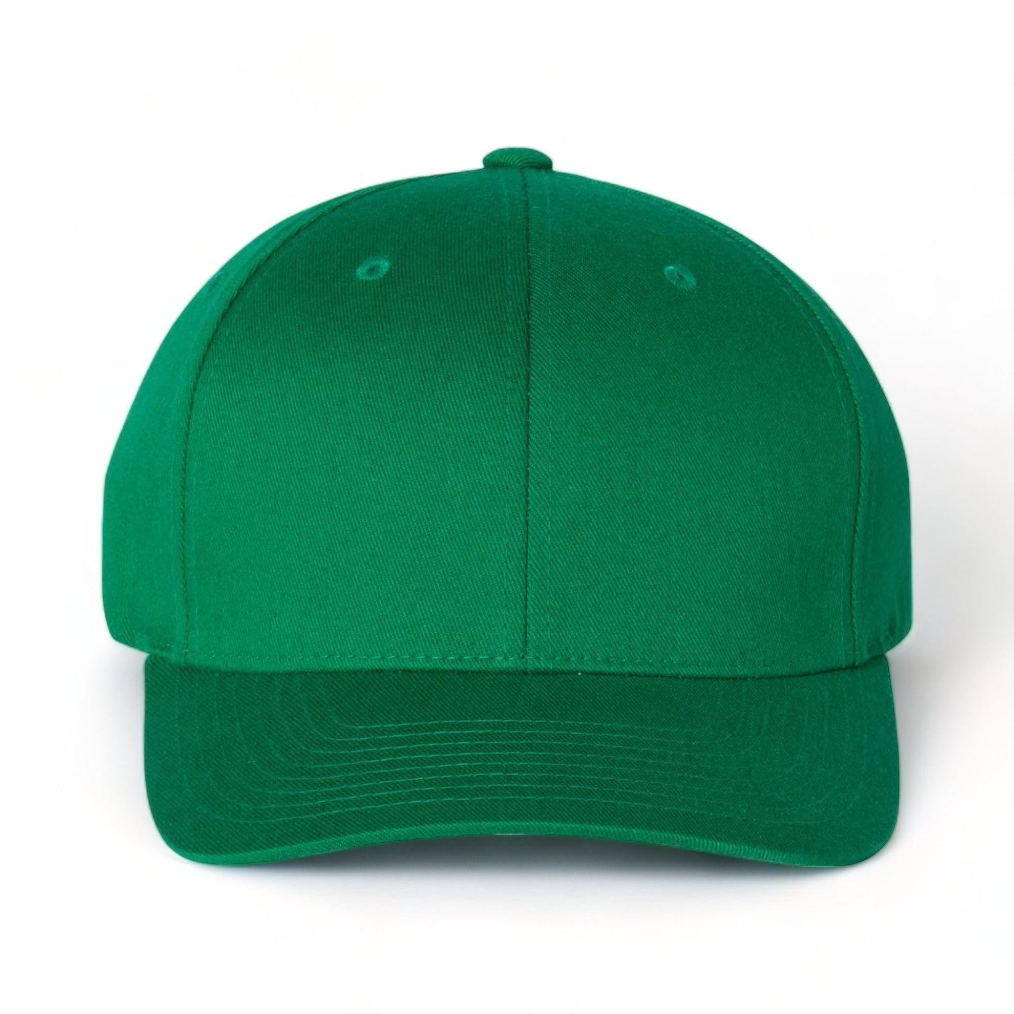 Front view of Flexfit 6277 custom hat in pepper green