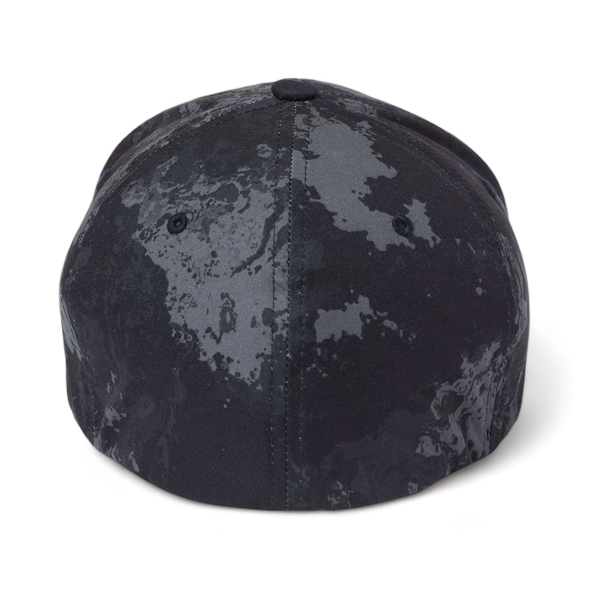 Back view of Flexfit 6277 custom hat in poseidon black