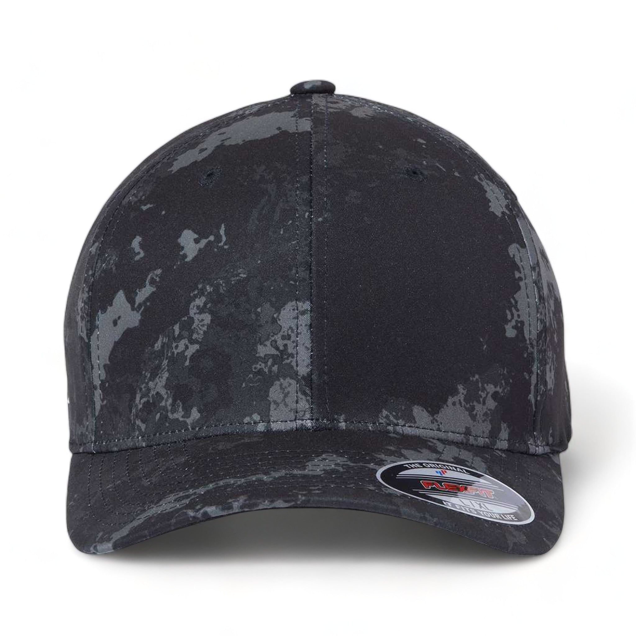 Front view of Flexfit 6277 custom hat in poseidon black