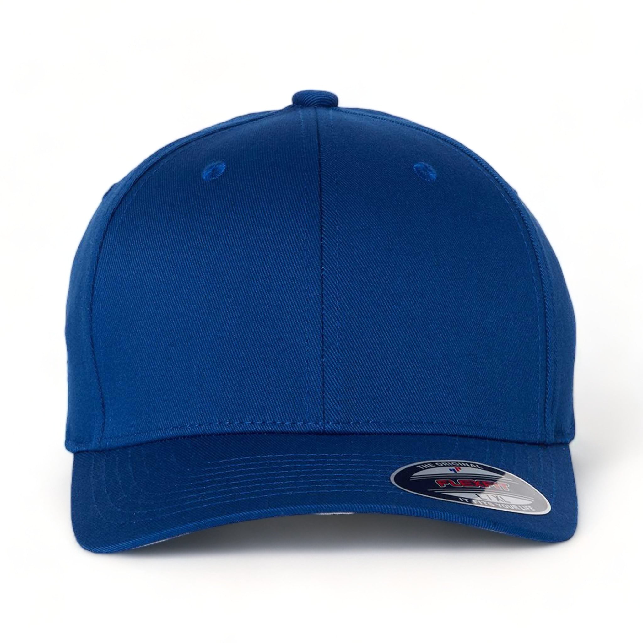 Front view of Flexfit 6277 custom hat in royal blue