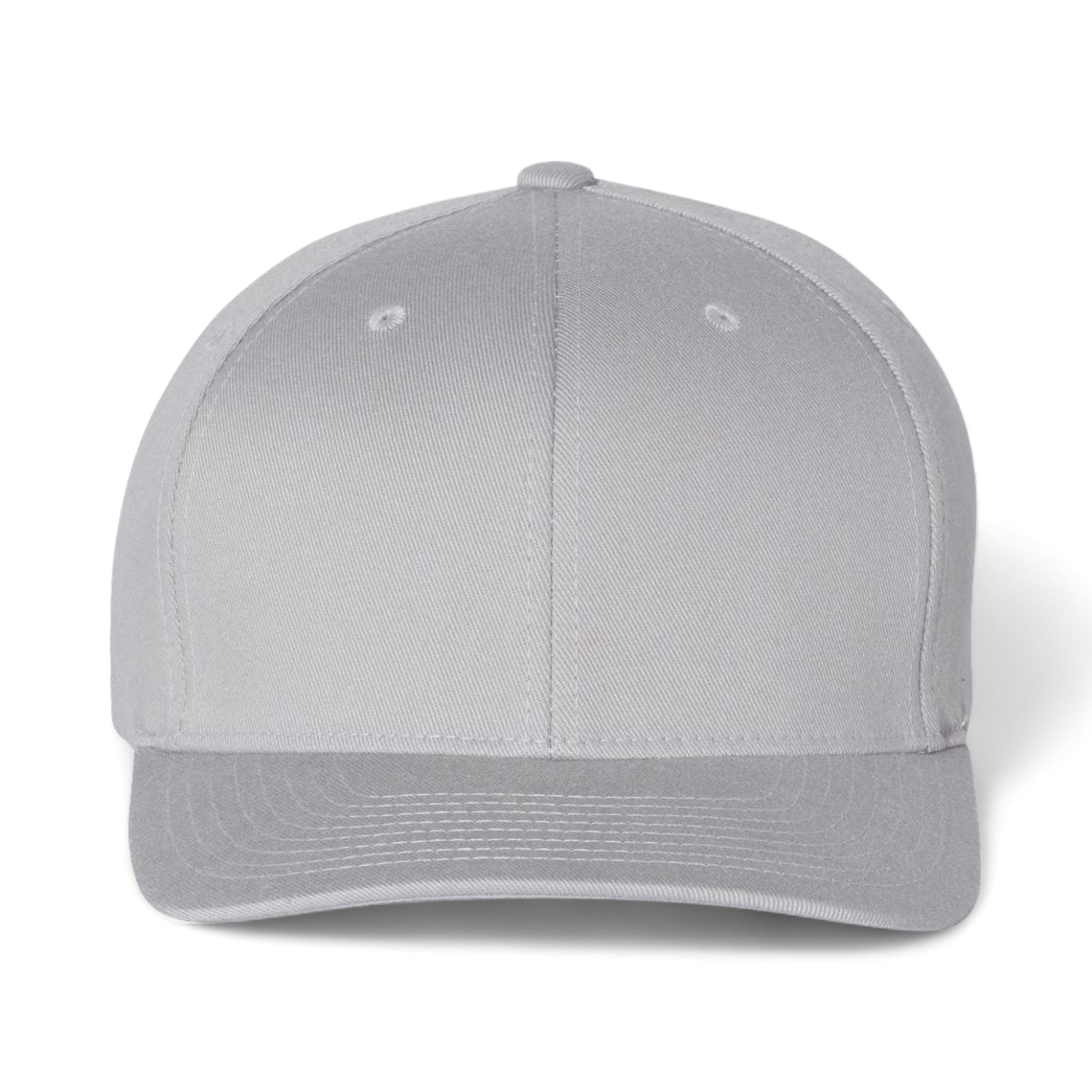 Front view of Flexfit 6277 custom hat in silver