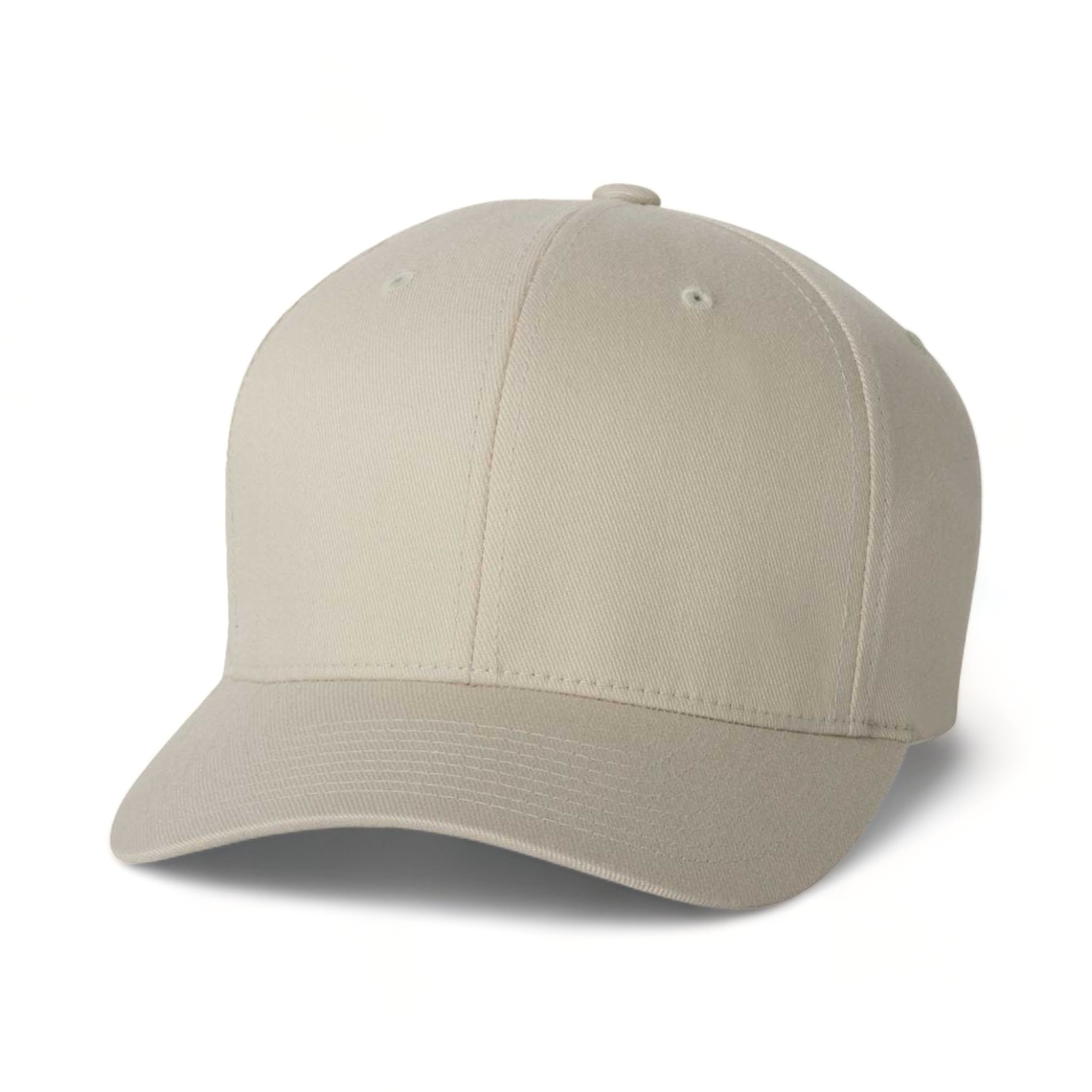 Front view of Flexfit 6277 custom hat in stone