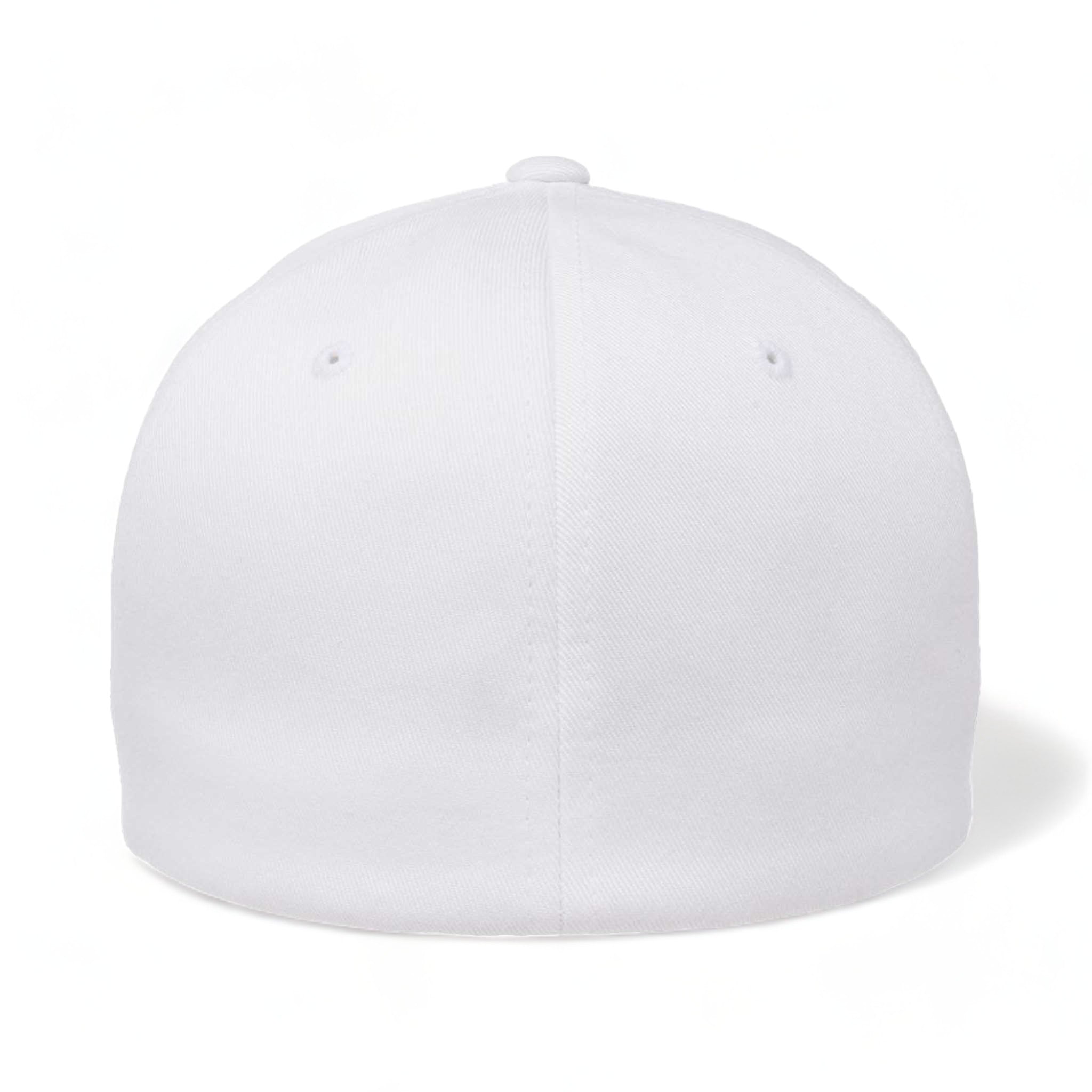 Back view of Flexfit 6277 custom hat in white