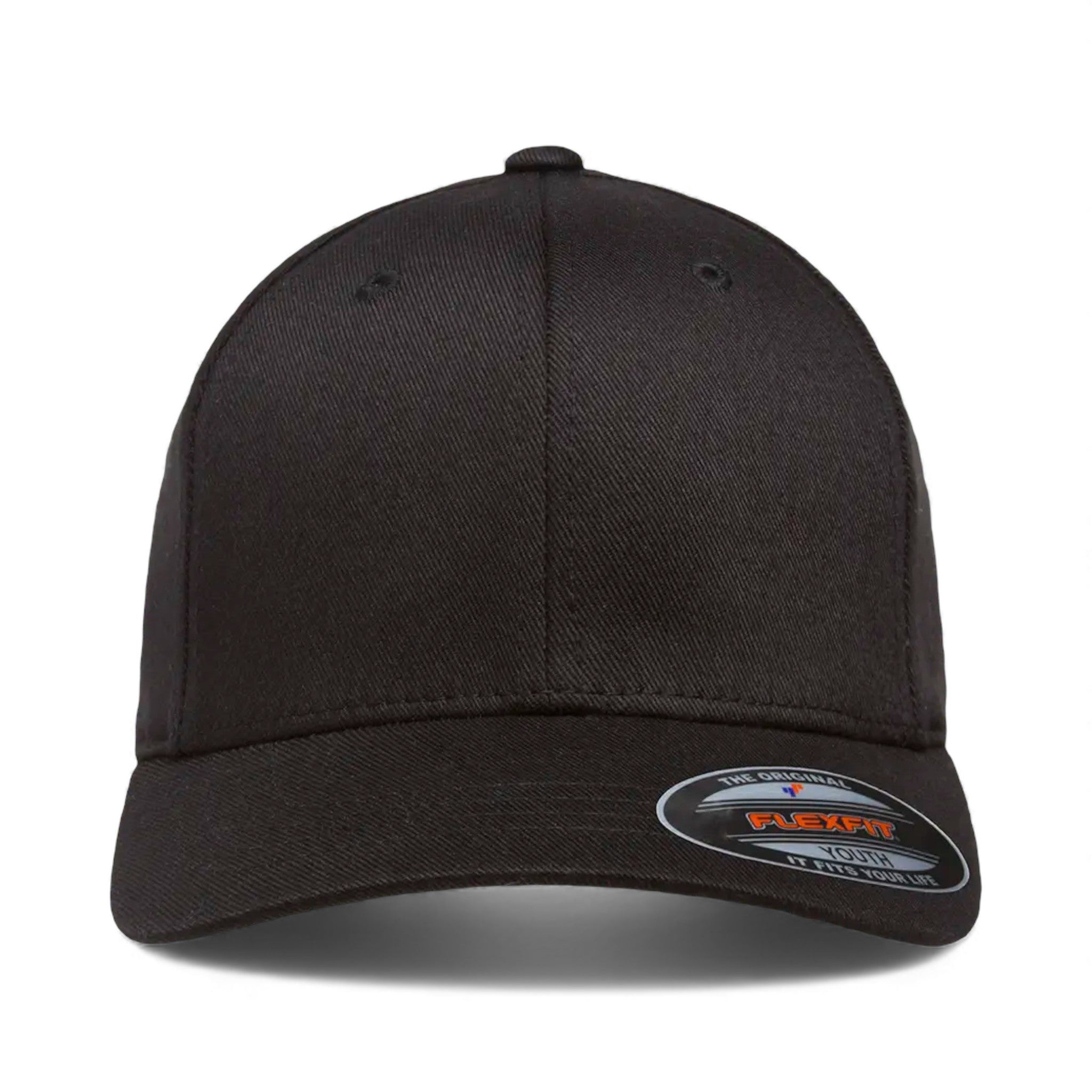 Front view of Flexfit 6277Y custom hat in black