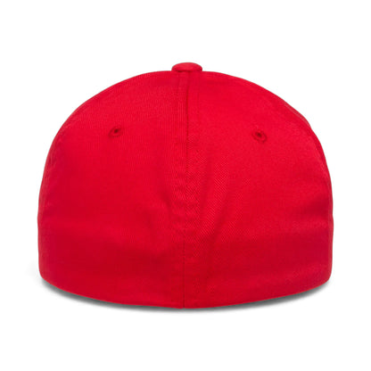 Back view of Flexfit 6277Y custom hat in red