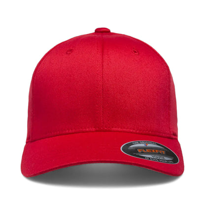 Front view of Flexfit 6277Y custom hat in red