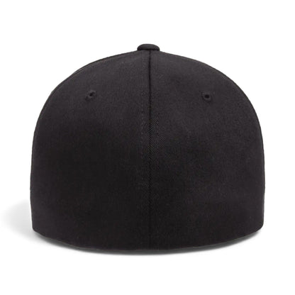 Back view of Flexfit 6277 custom hat in black