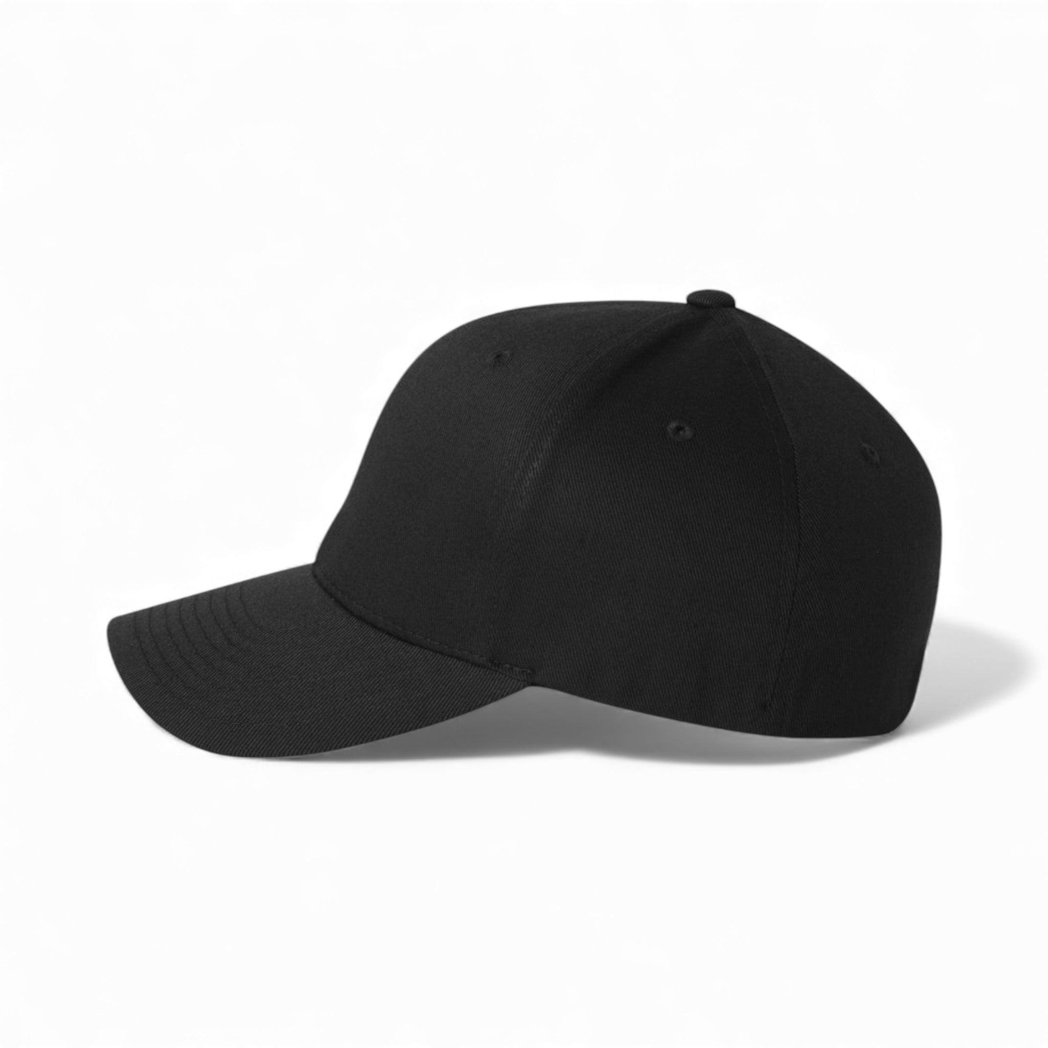Left side view of Flexfit 6277 custom hat in black