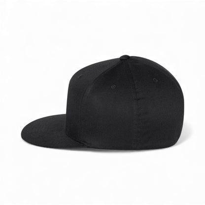 Left side view of Flexfit 6297F custom hat in black