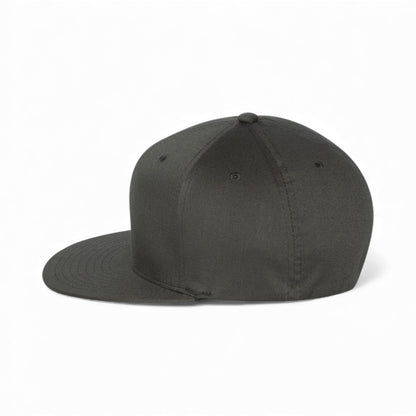 Left side view of Flexfit 6297F custom hat in dark grey