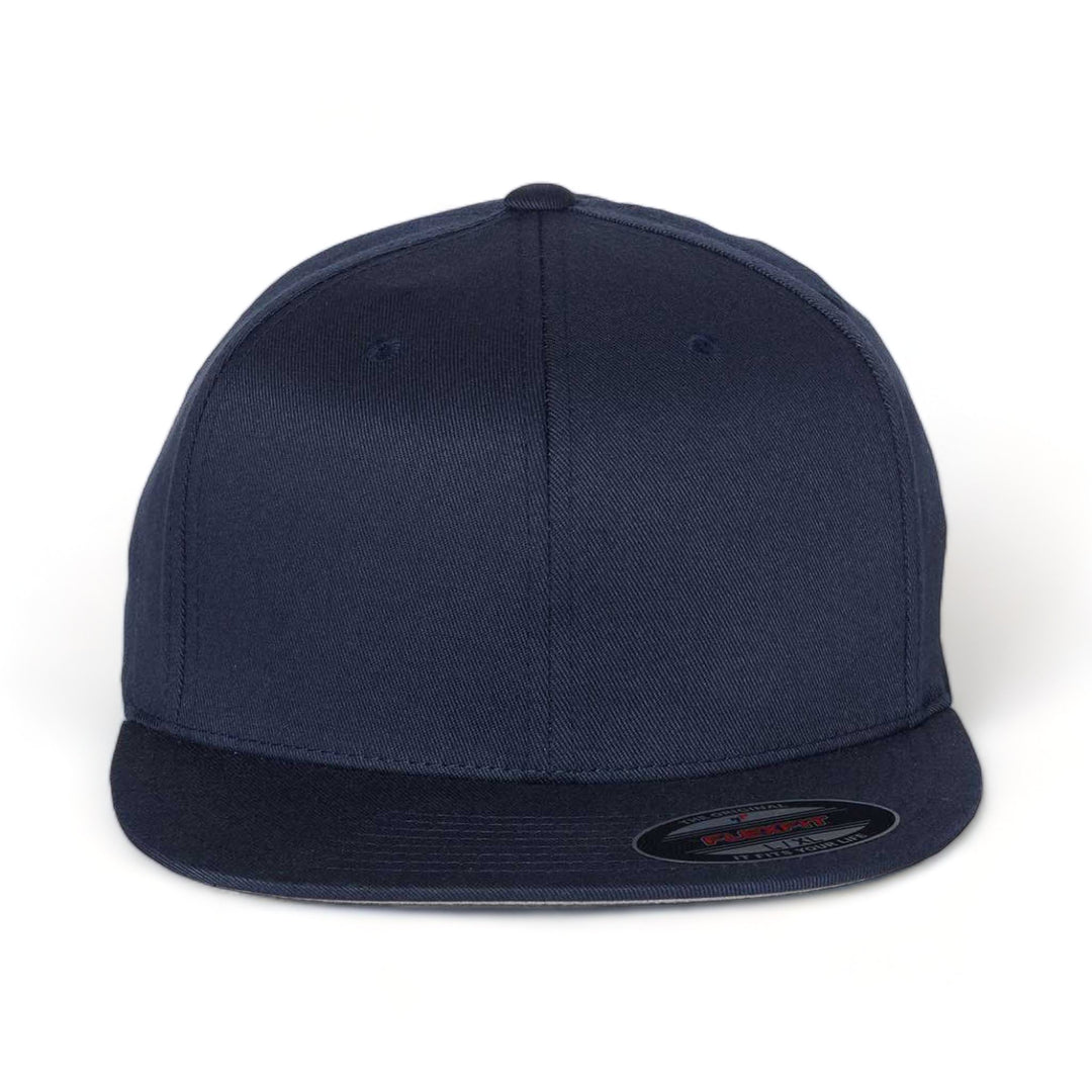 Front view of Flexfit 6297f custom hat in navy