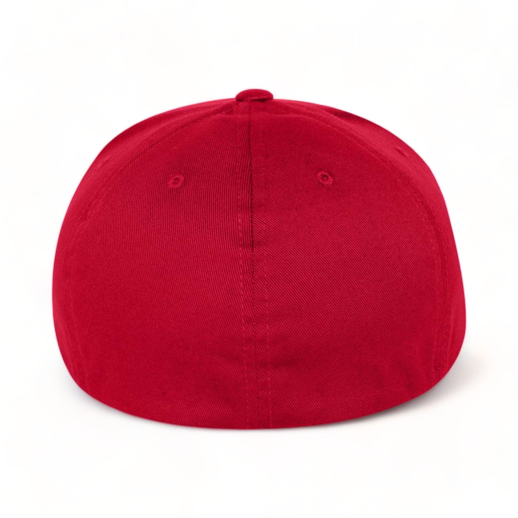 Back view of Flexfit 6297f custom hat in red