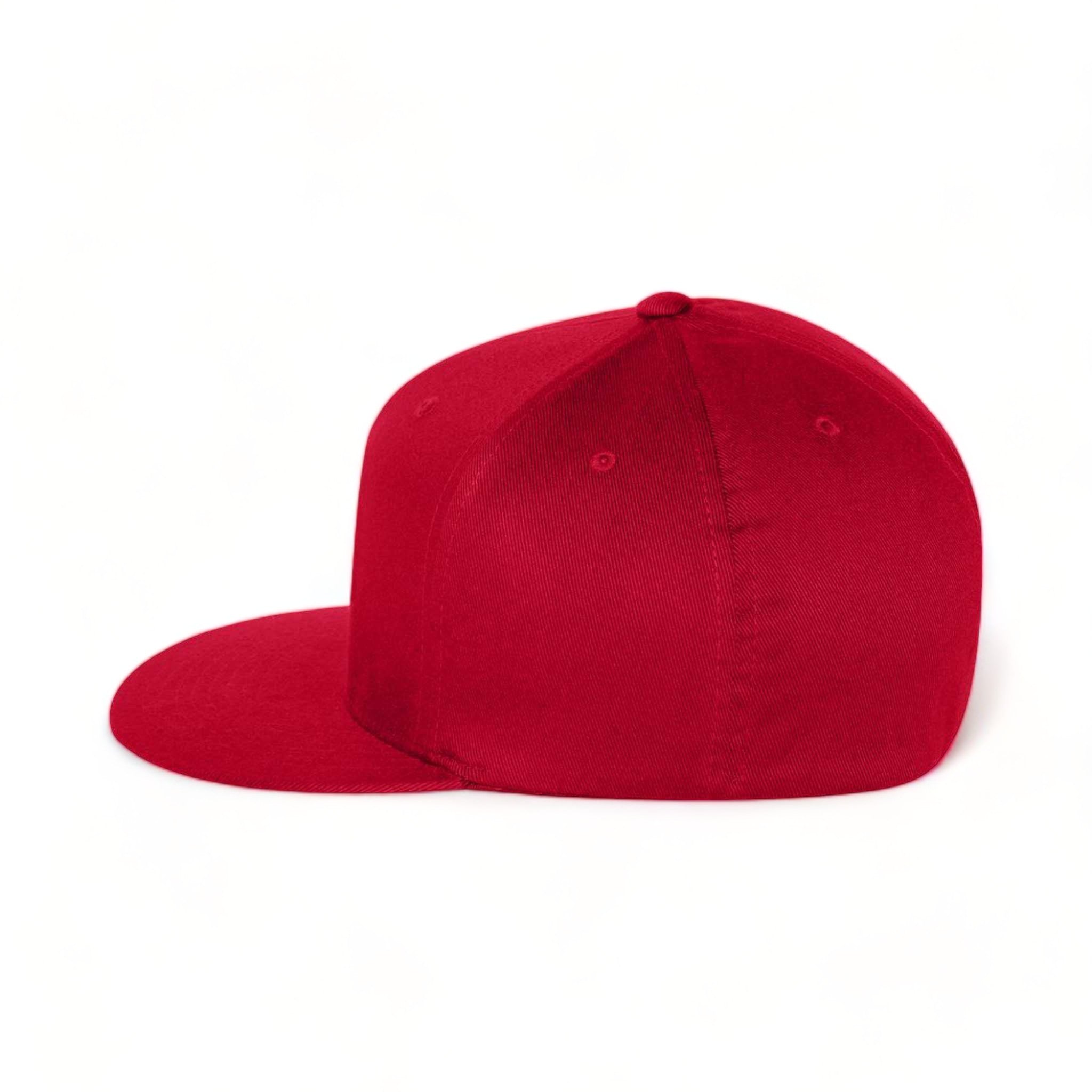Side view of Flexfit 6297f custom hat in red