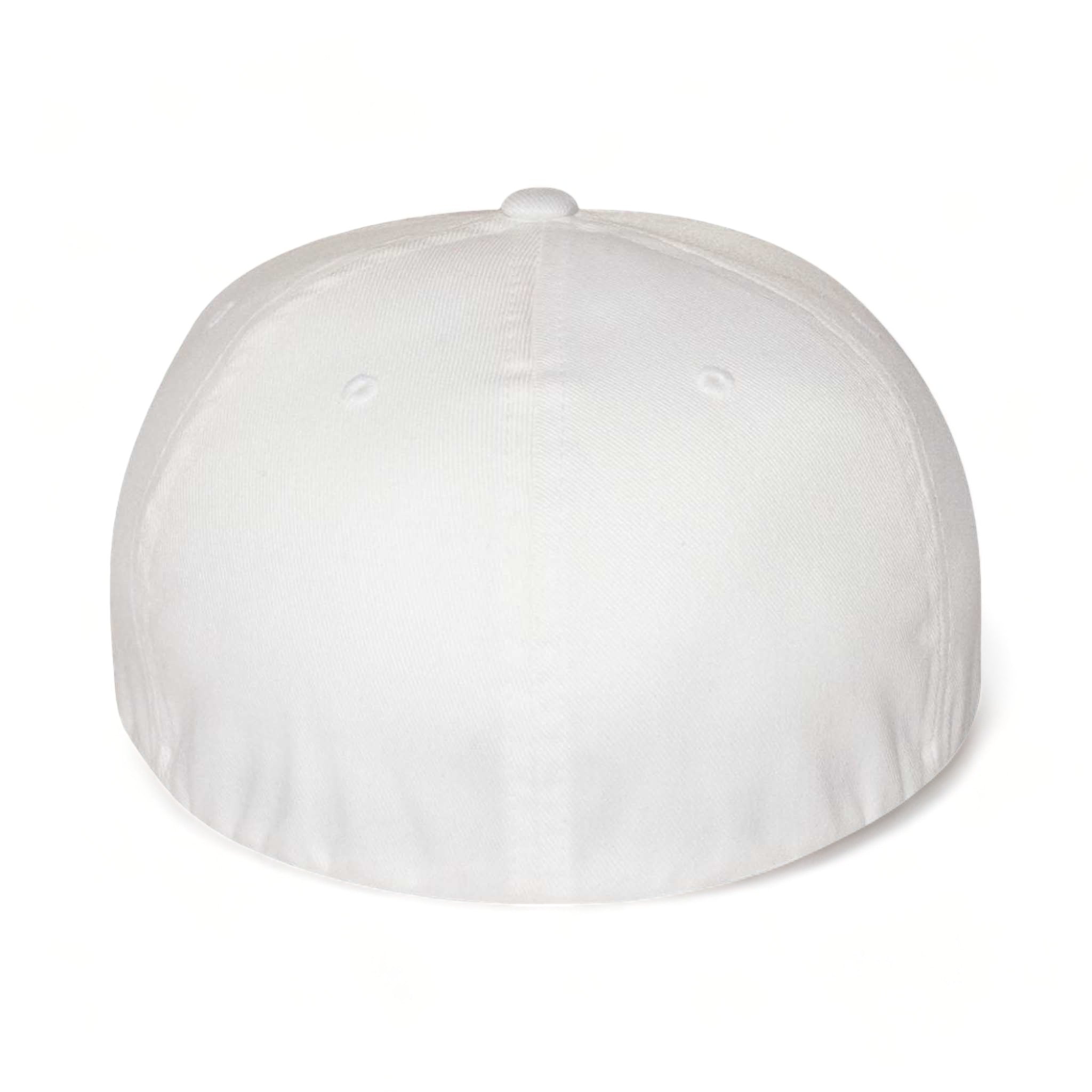 Back view of Flexfit 6297f custom hat in white
