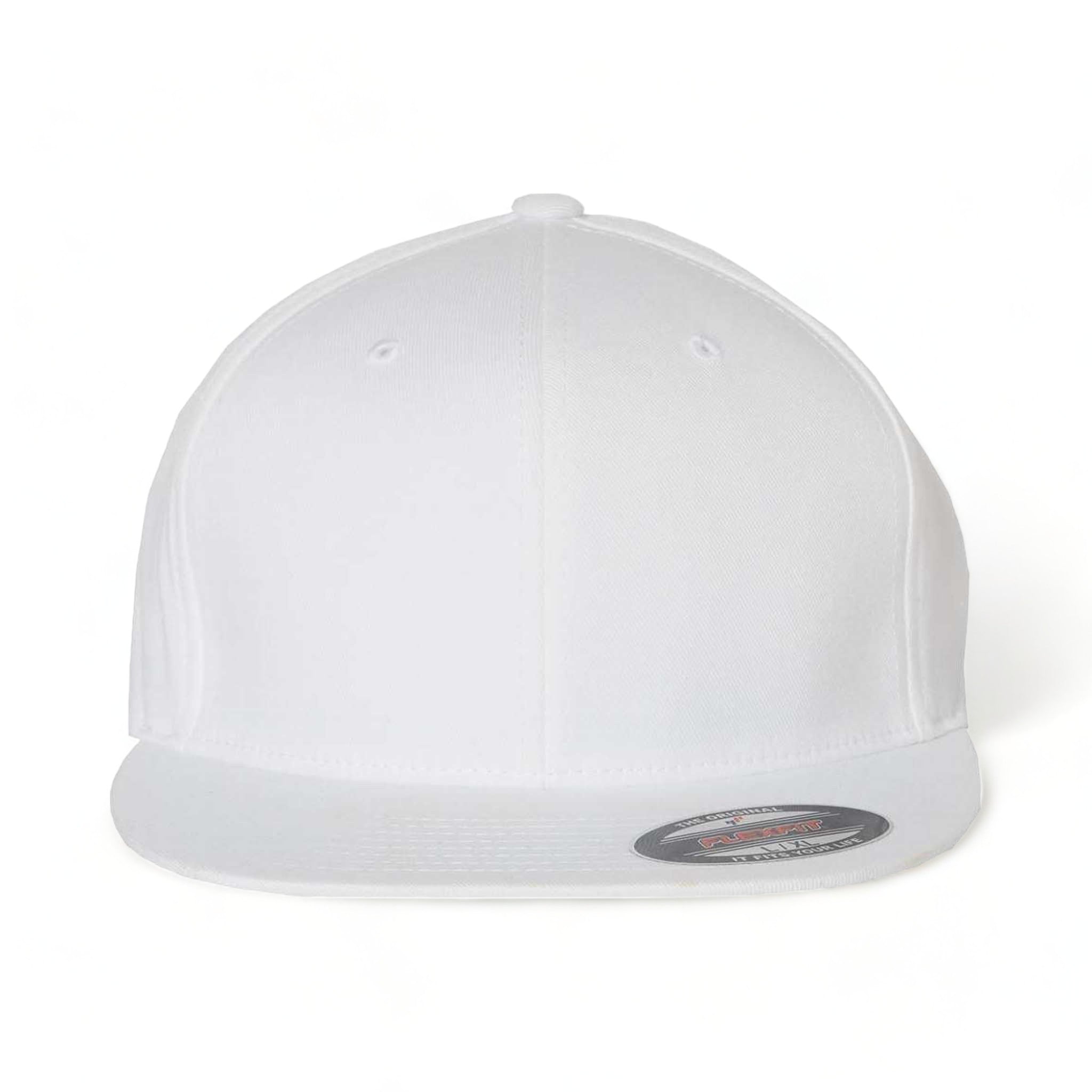 Front view of Flexfit 6297f custom hat in white