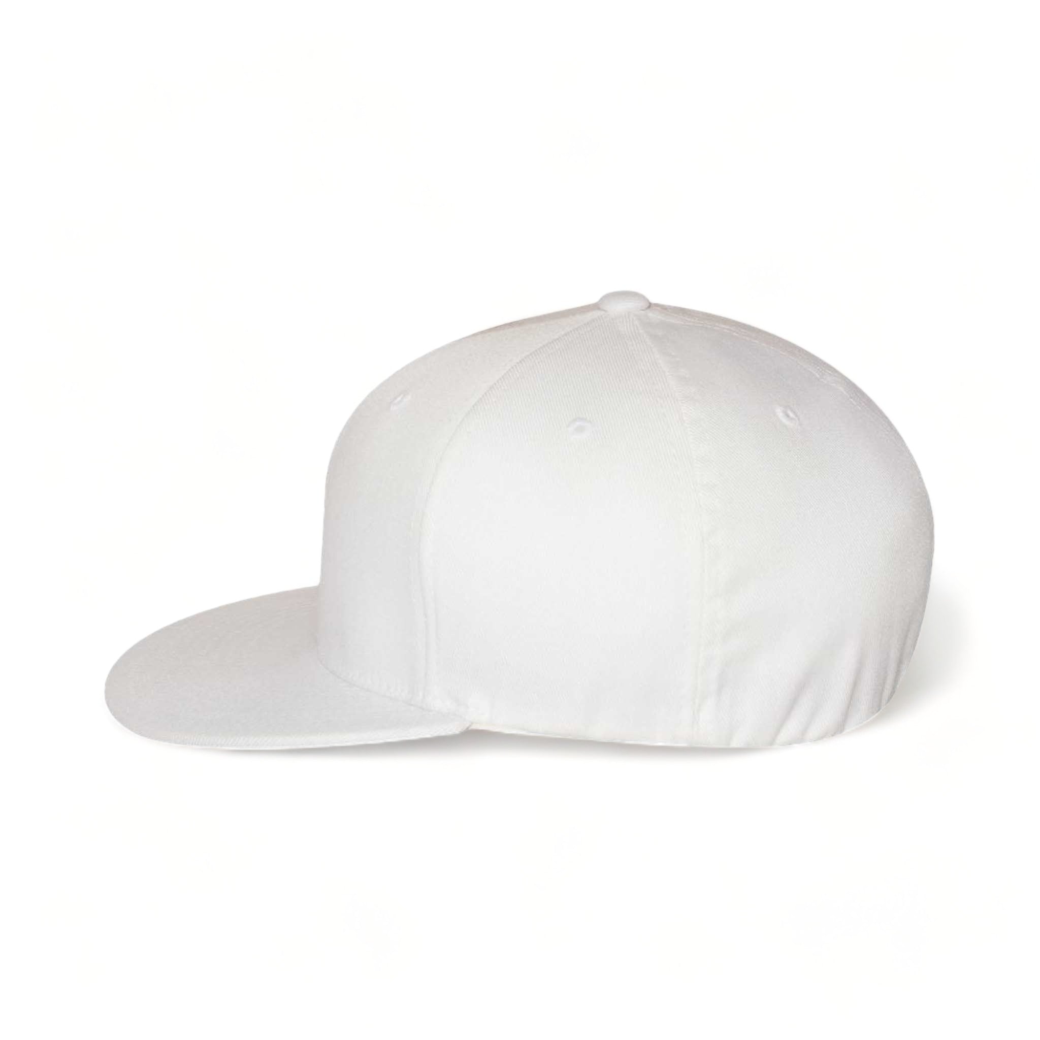 Side view of Flexfit 6297f custom hat in white