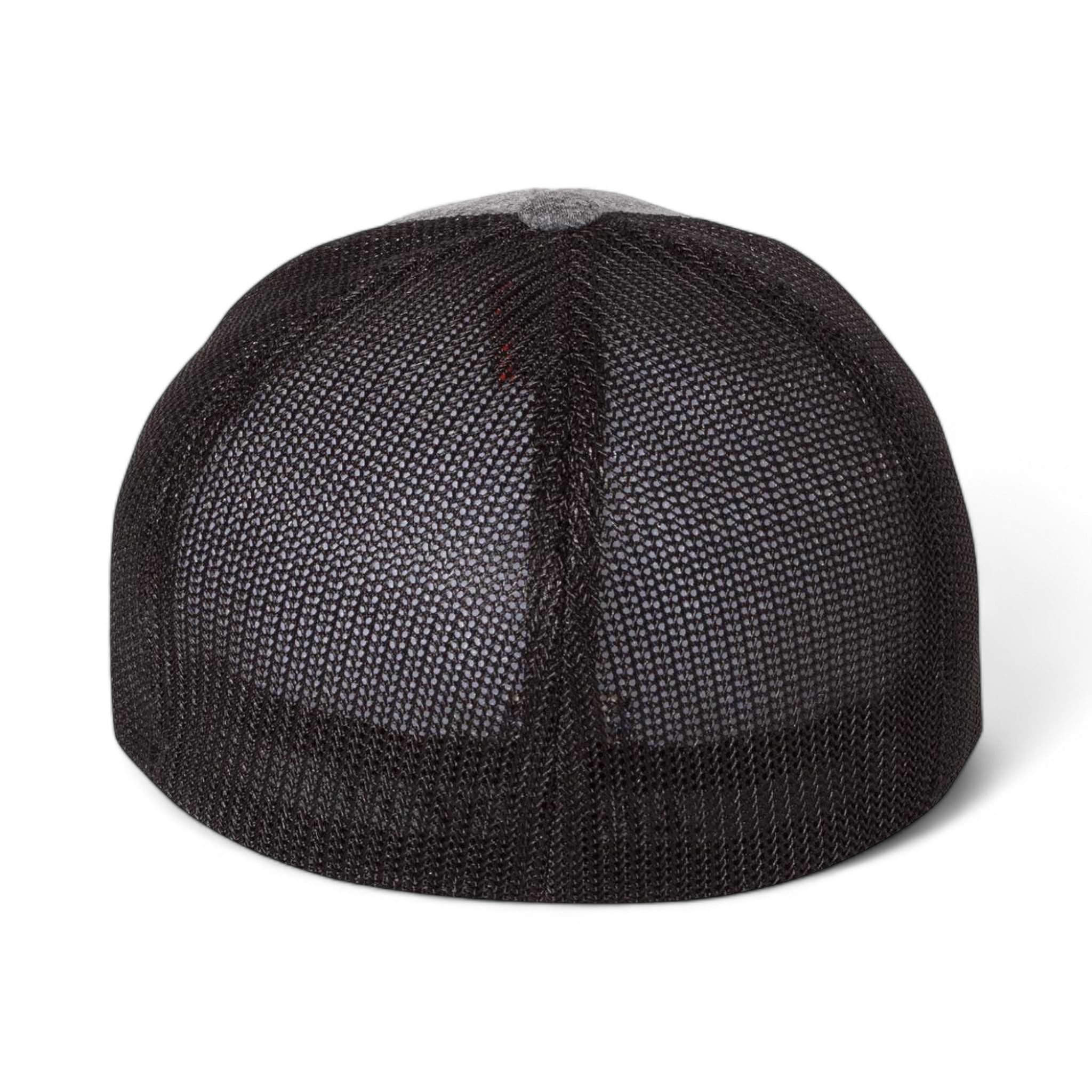 Back view of Flexfit 6311 custom hat in dark heather grey and black