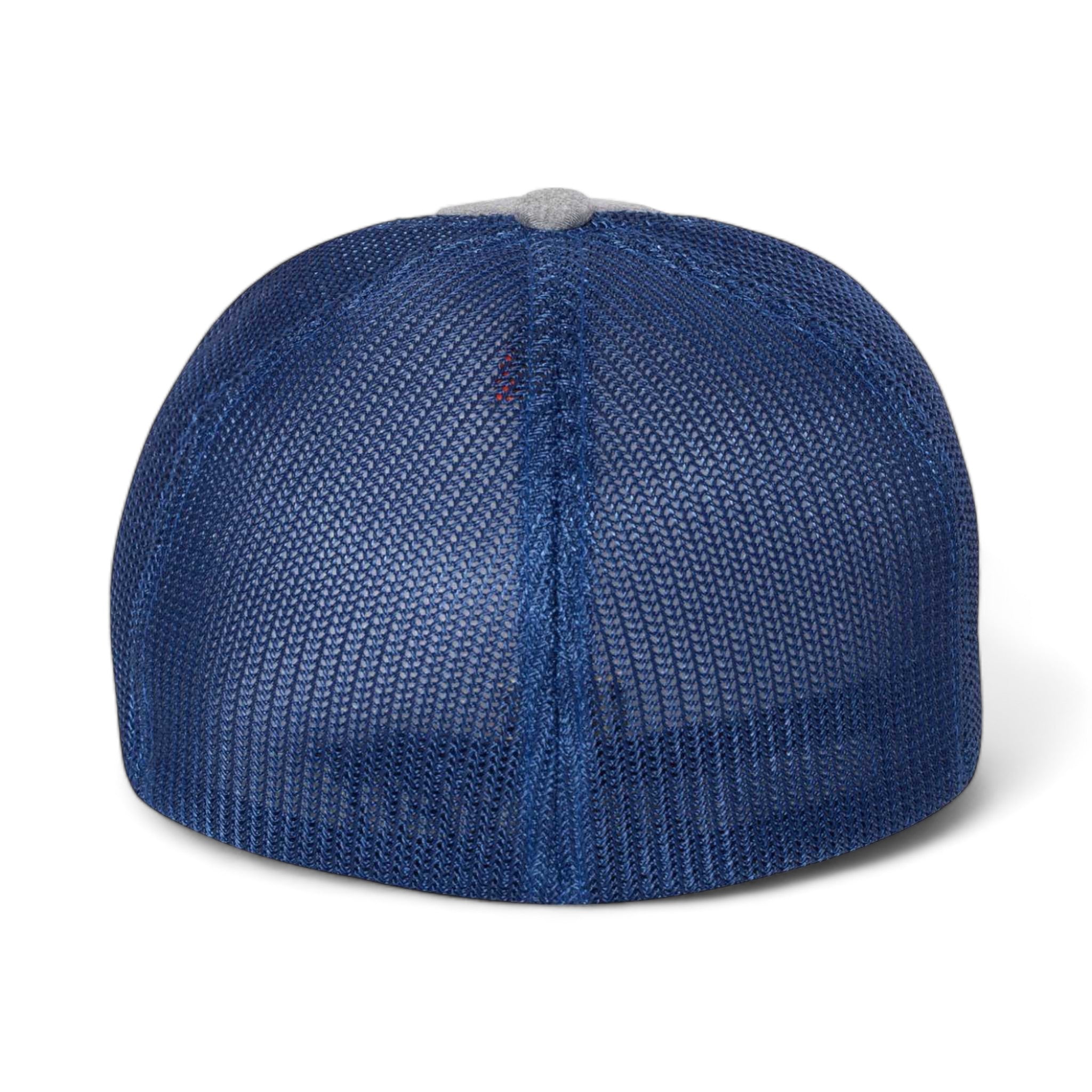 Back view of Flexfit 6311 custom hat in heather grey and royal