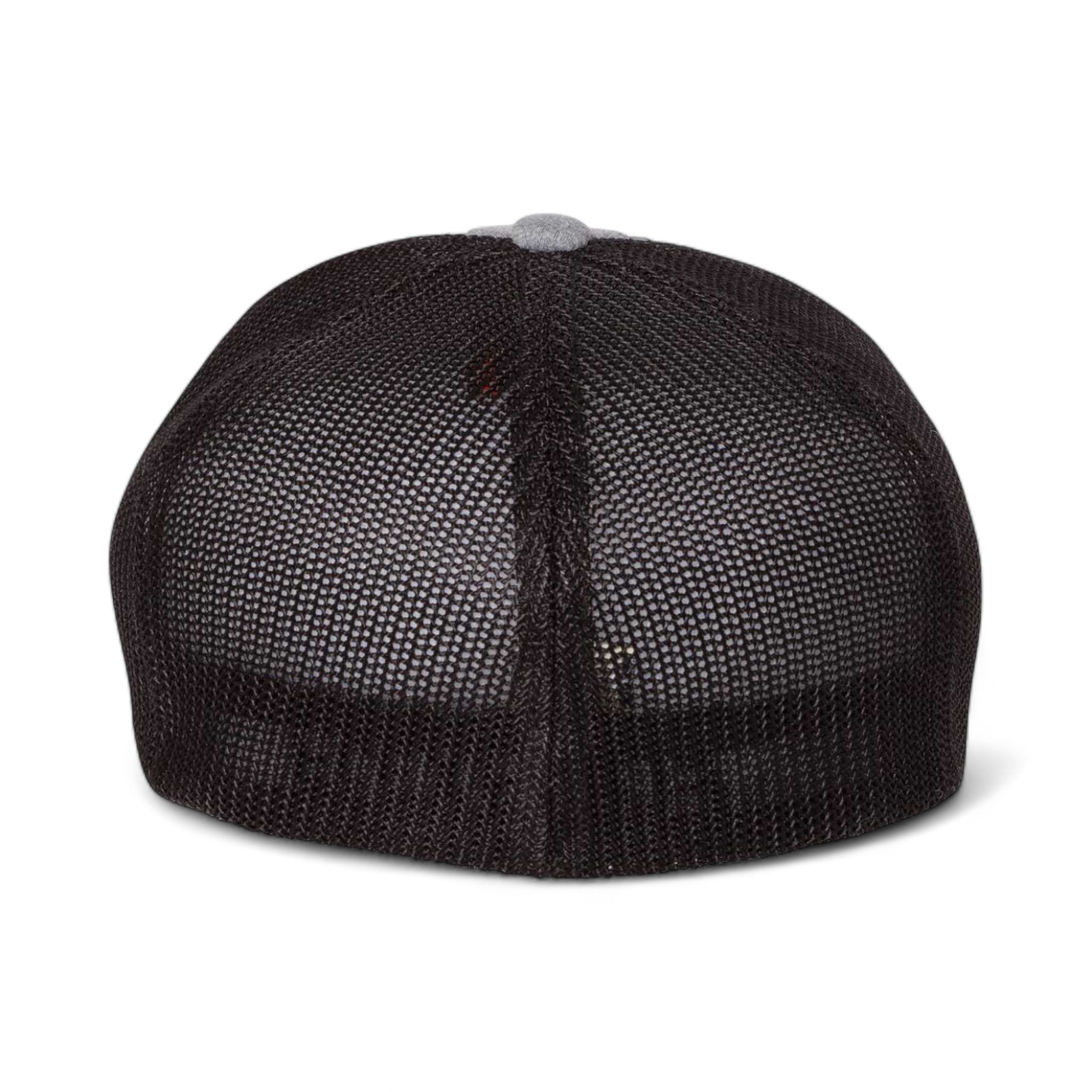Back view of Flexfit 6311 custom hat in heather grey and black