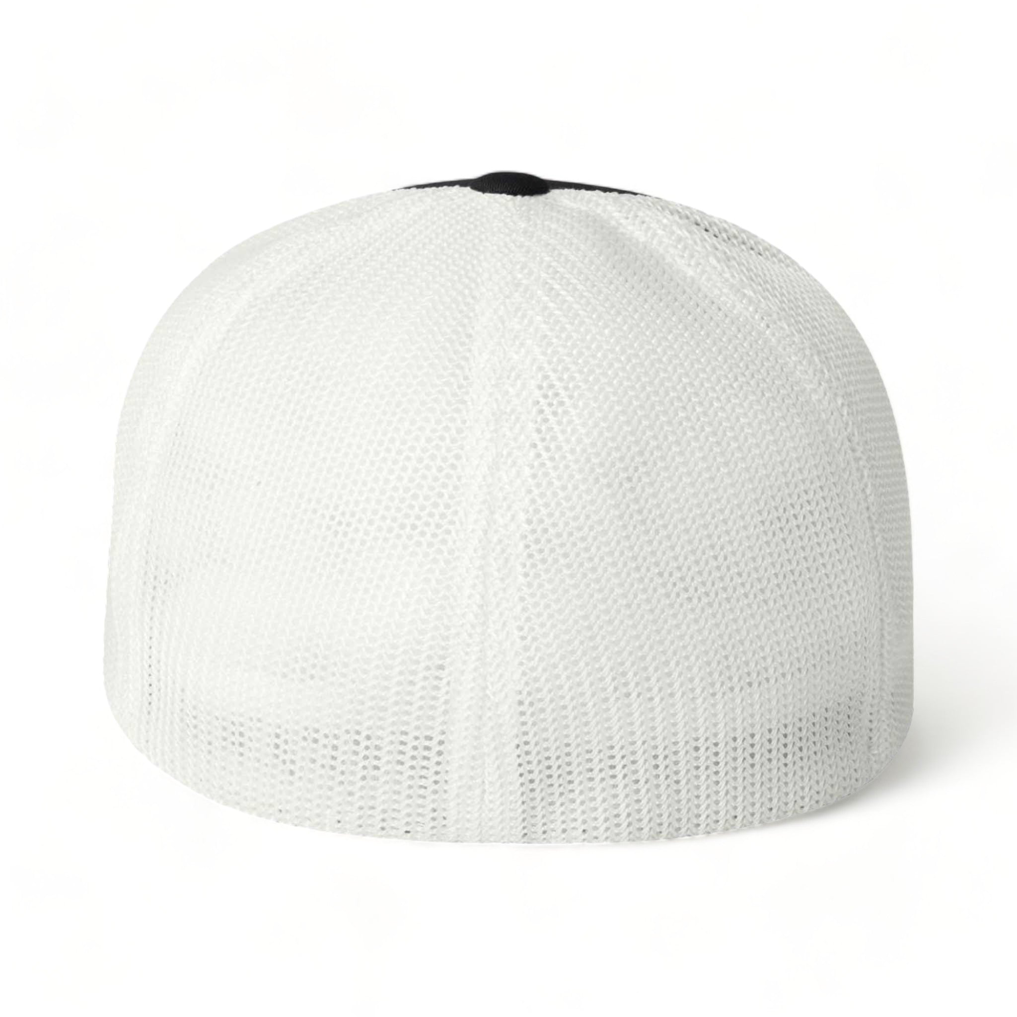 Back view of Flexfit 6511 custom hat in black and white