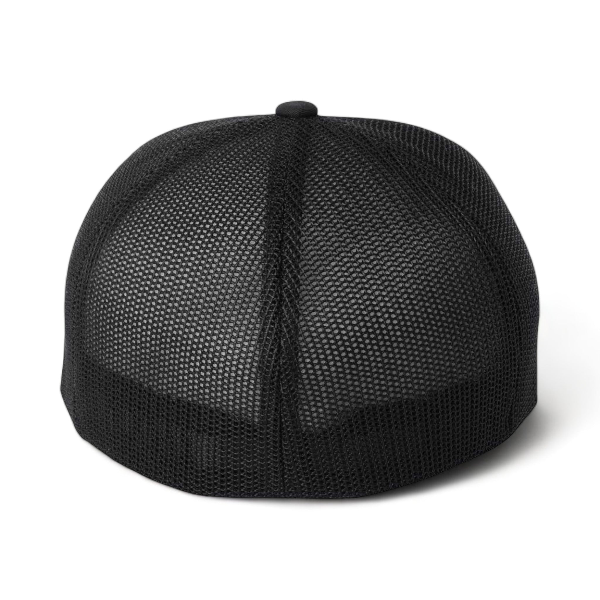 Back view of Flexfit 6511 custom hat in black, white and black