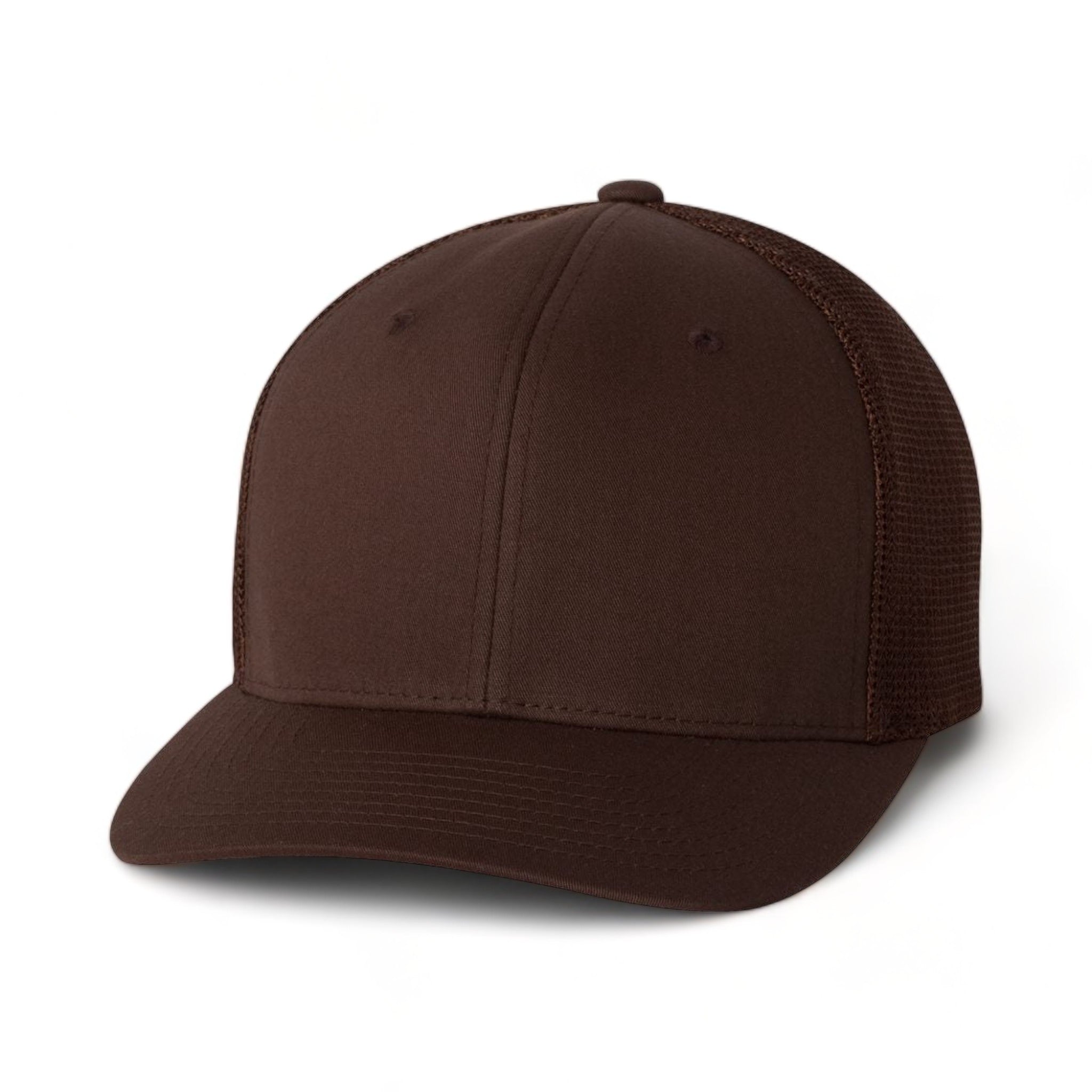Front view of Flexfit 6511 custom hat in brown