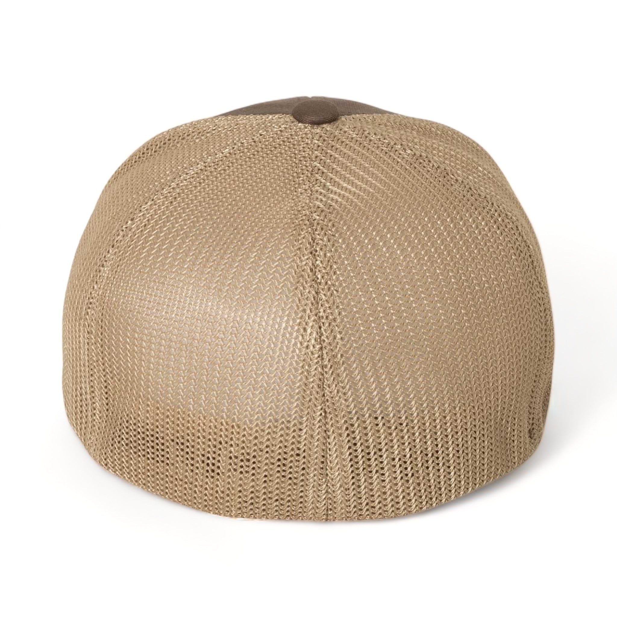 Back view of Flexfit 6511 custom hat in brown and khaki