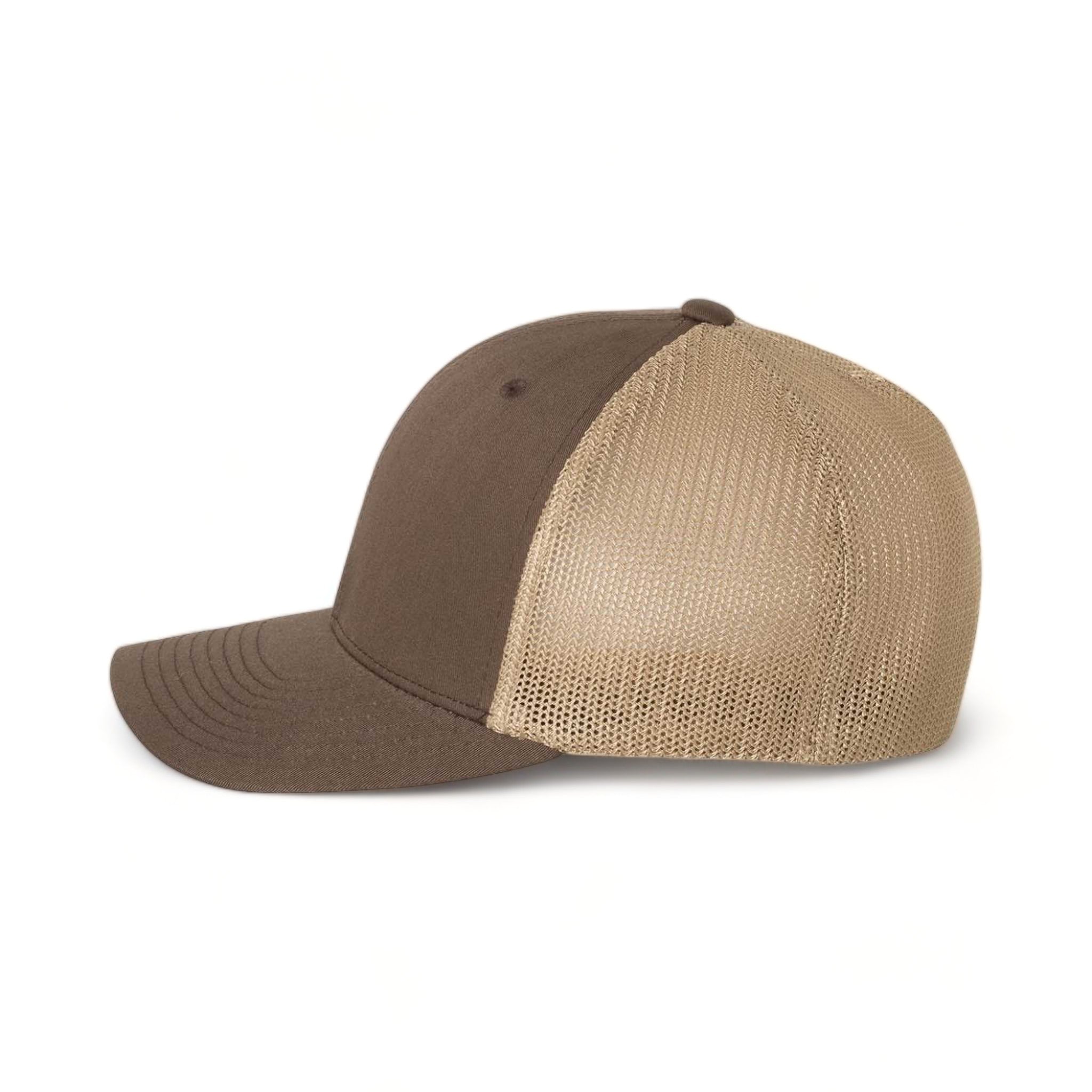 Side view of Flexfit 6511 custom hat in brown and khaki