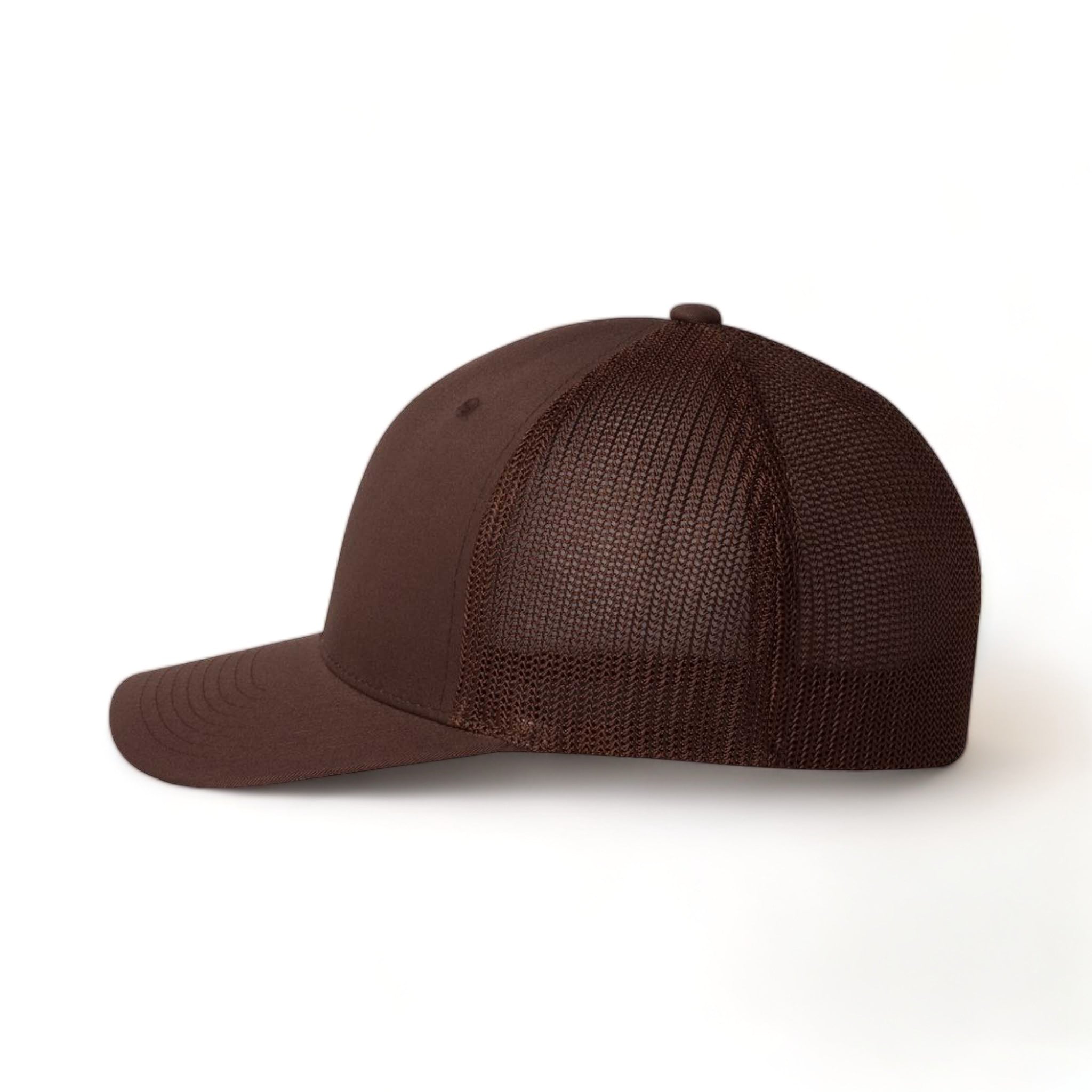 Side view of Flexfit 6511 custom hat in brown