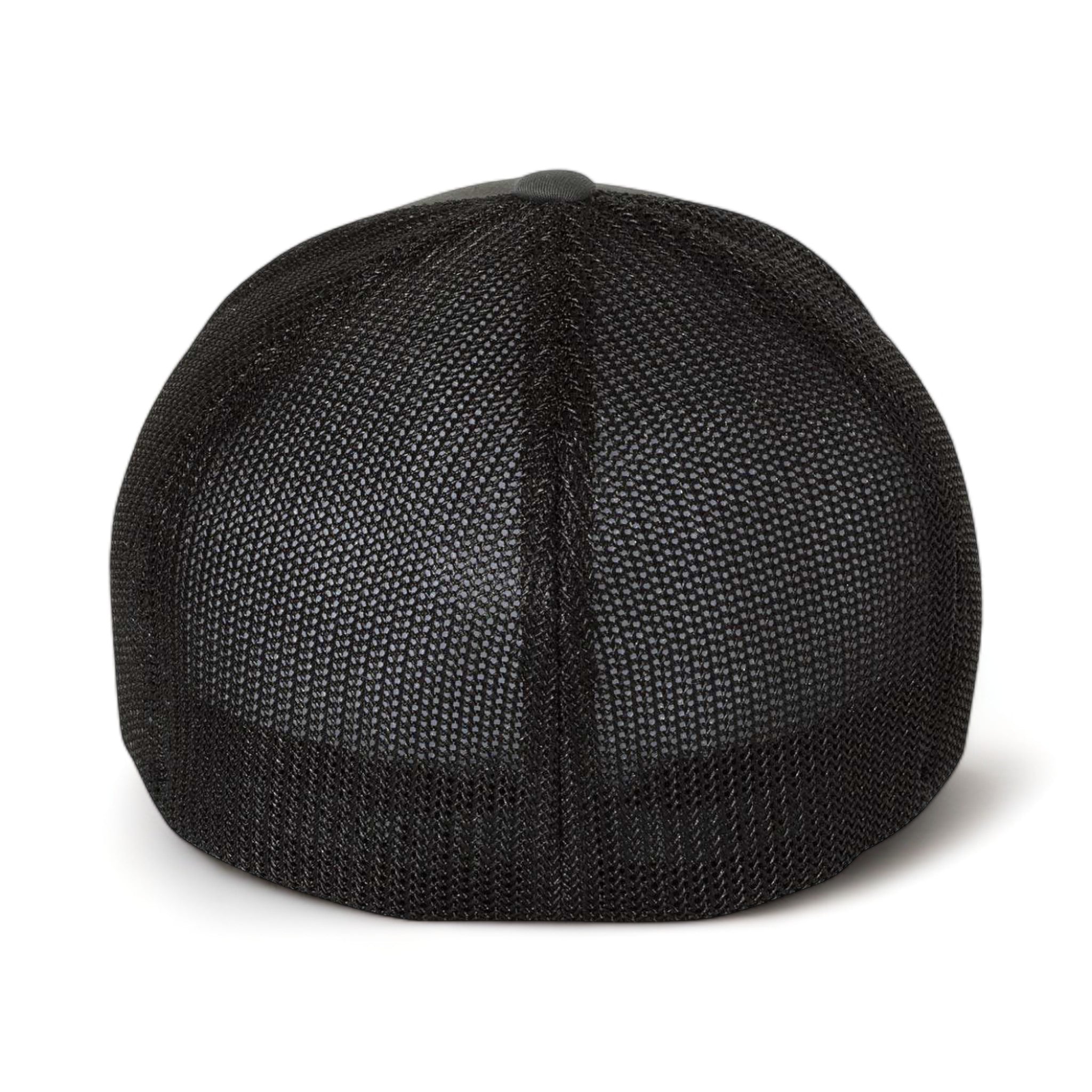 Back view of Flexfit 6511 custom hat in charcoal and black