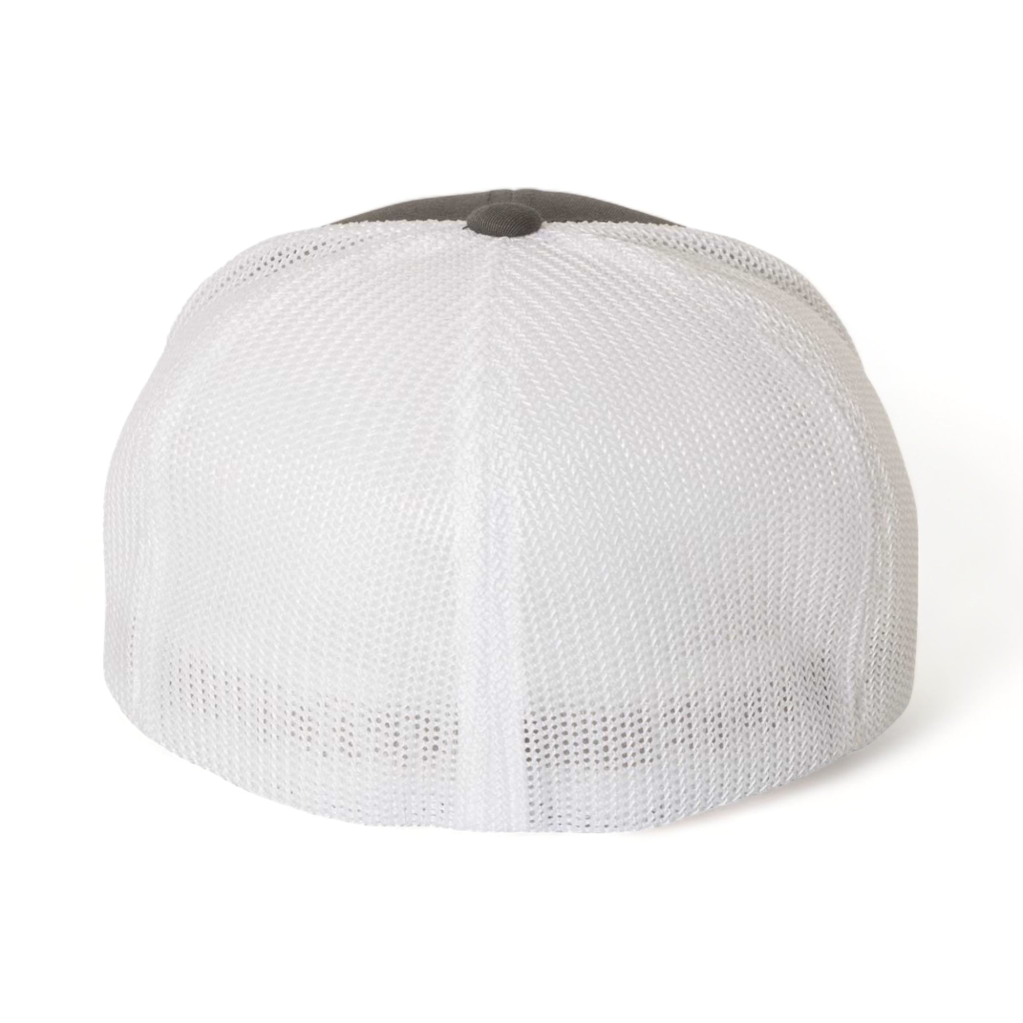 Back view of Flexfit 6511 custom hat in charcoal and white