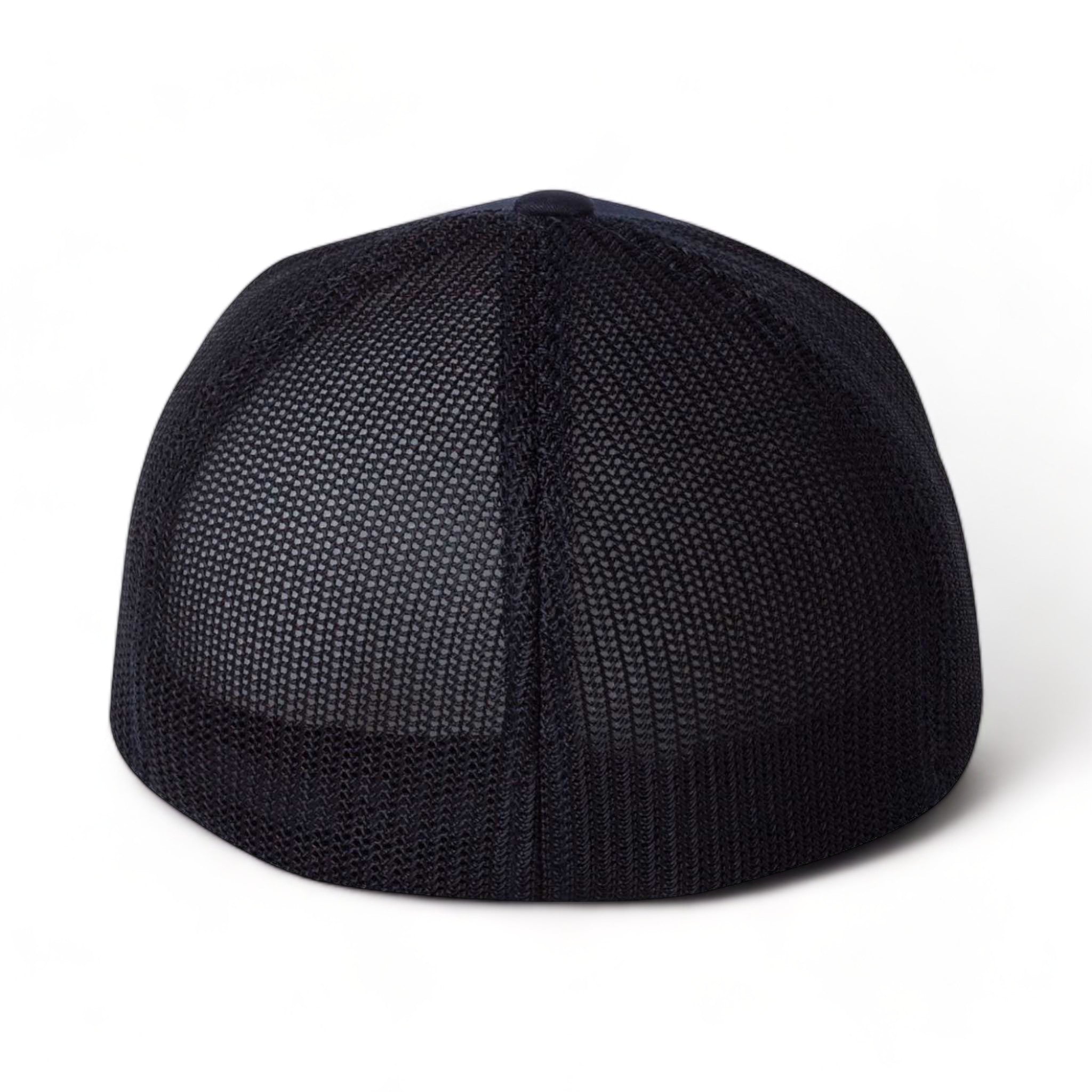 Back view of Flexfit 6511 custom hat in dark navy