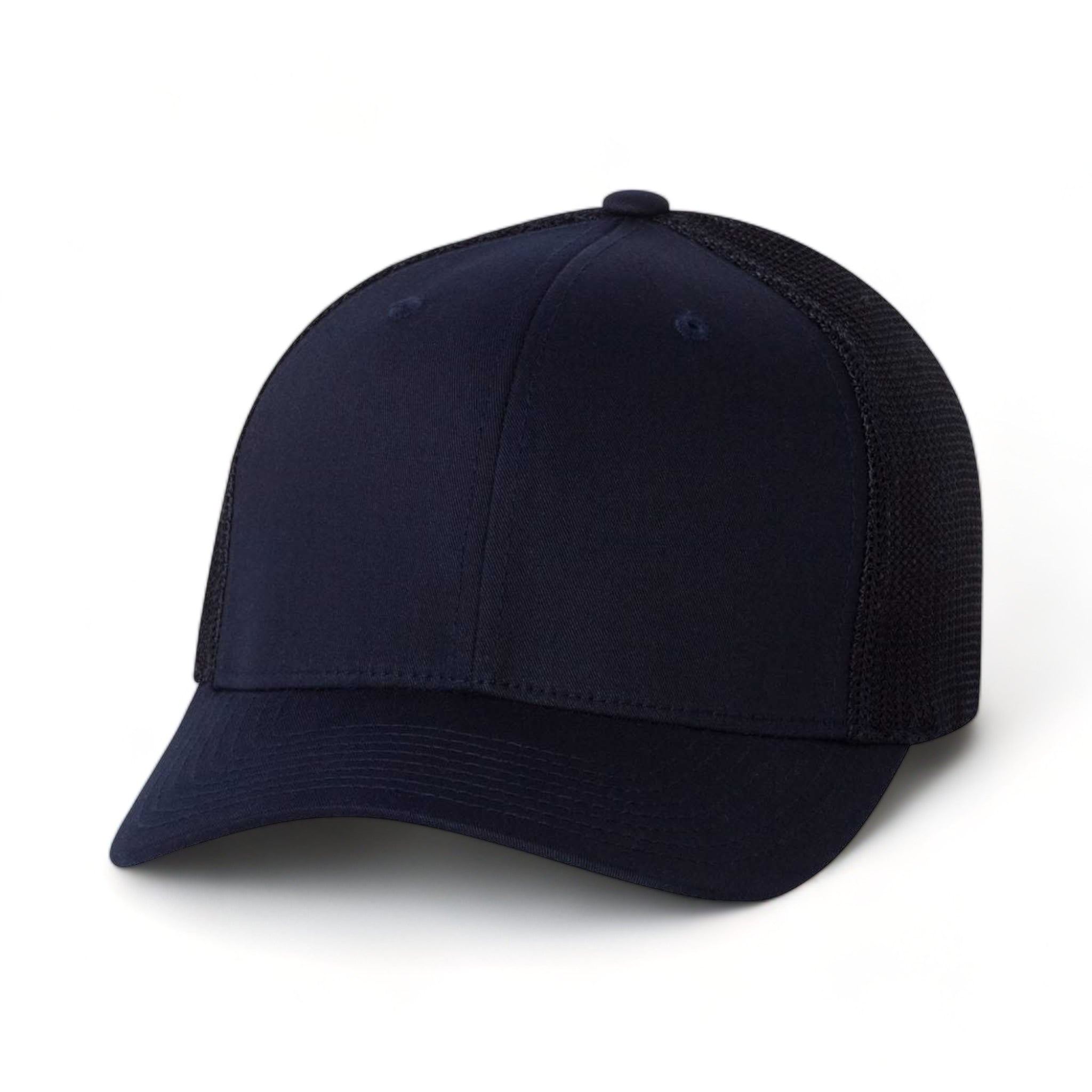 Front view of Flexfit 6511 custom hat in dark navy