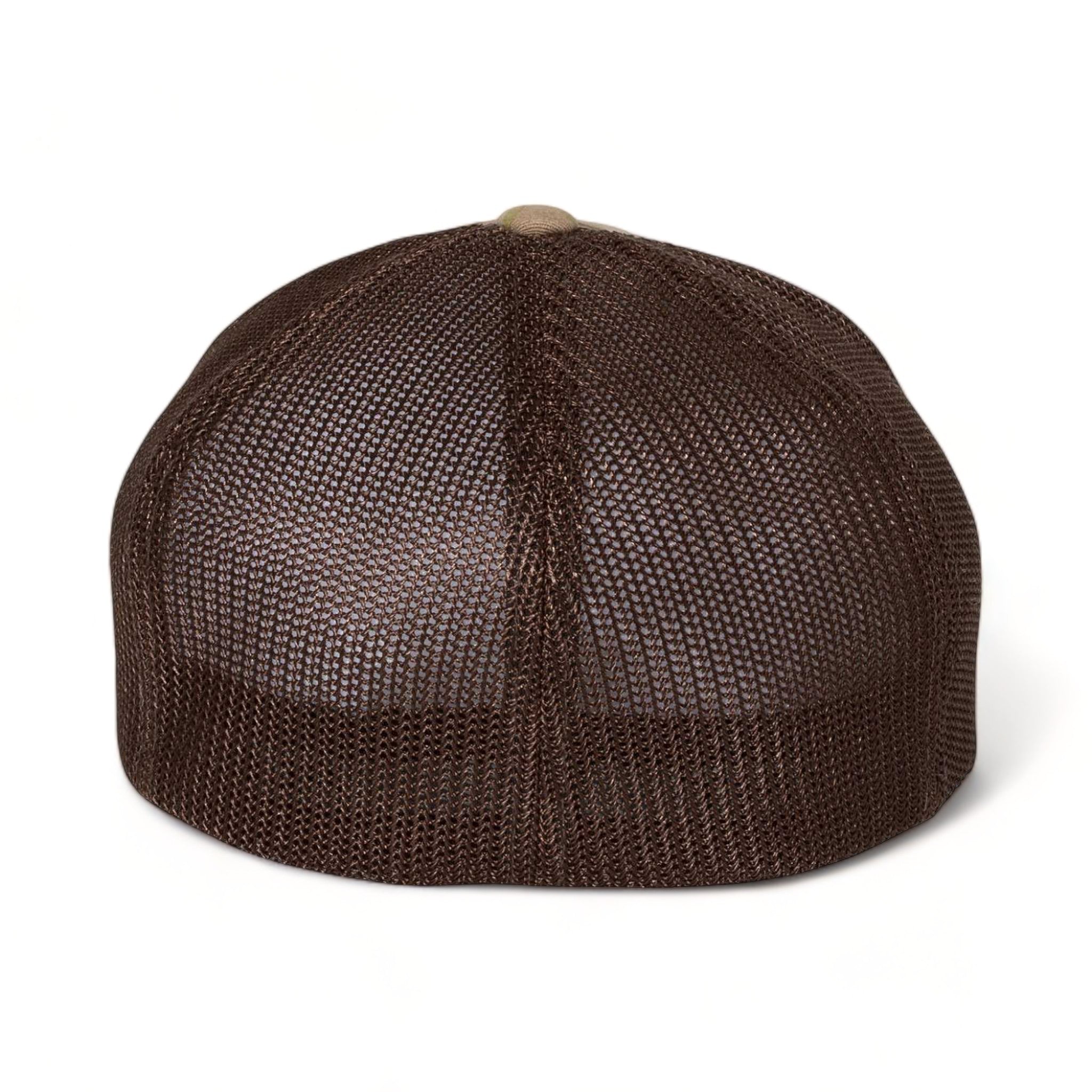Back view of Flexfit 6511 custom hat in multicam arid and brown