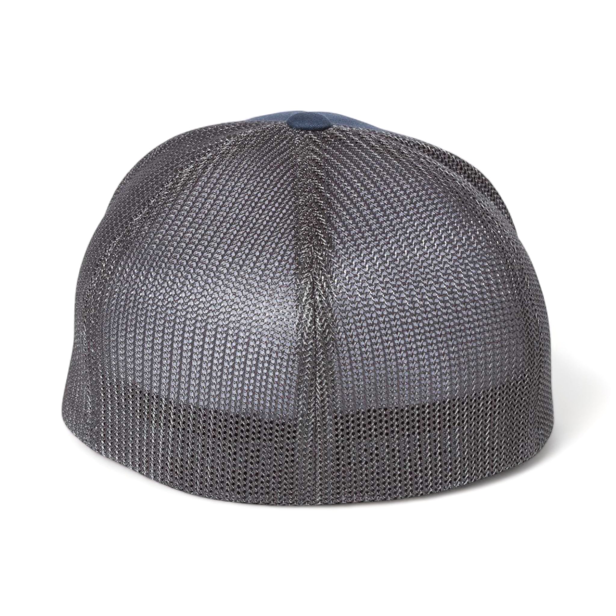 Back view of Flexfit 6511 custom hat in navy and graphite