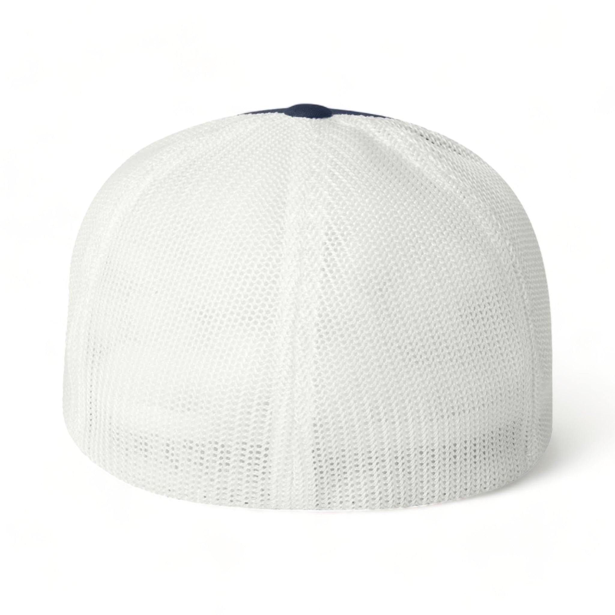 Back view of Flexfit 6511 custom hat in navy and white