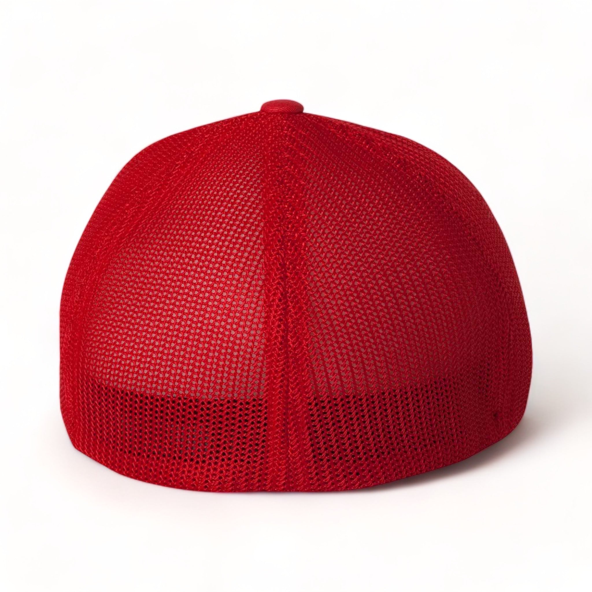 Back view of Flexfit 6511 custom hat in red