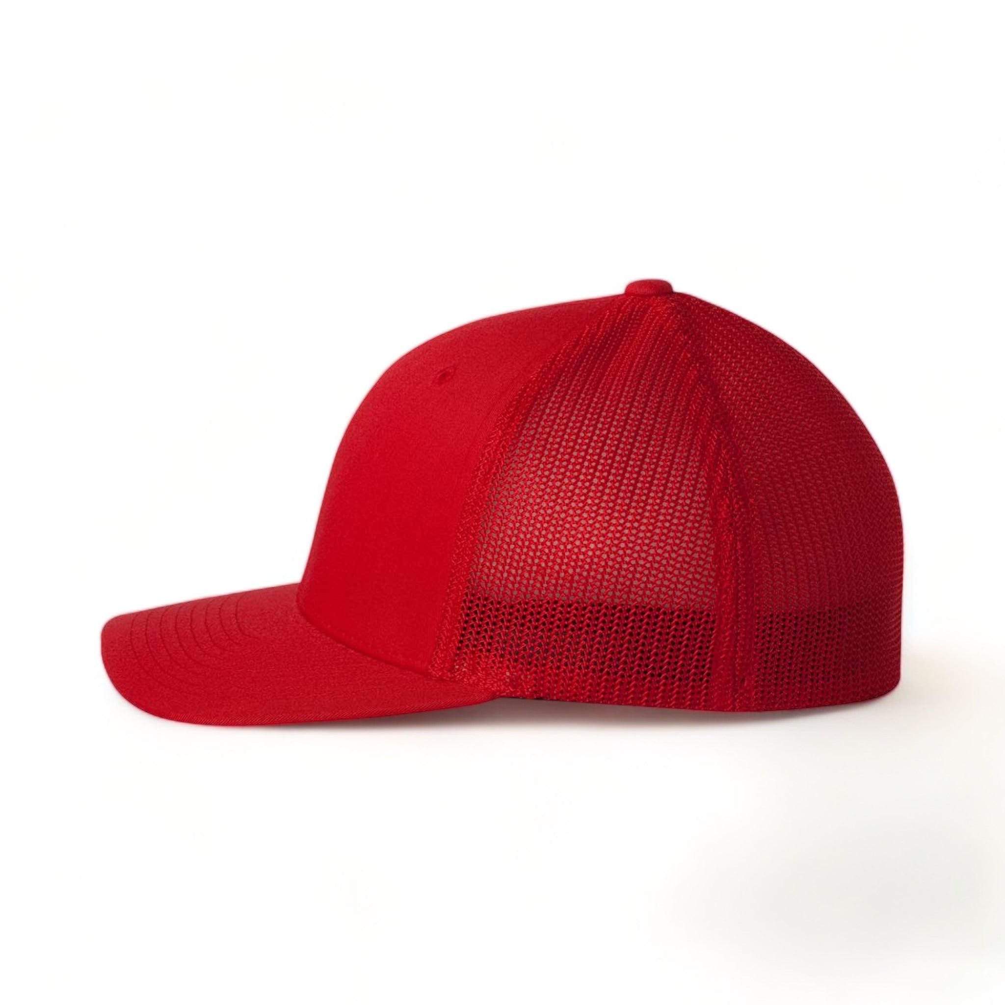 Side view of Flexfit 6511 custom hat in red