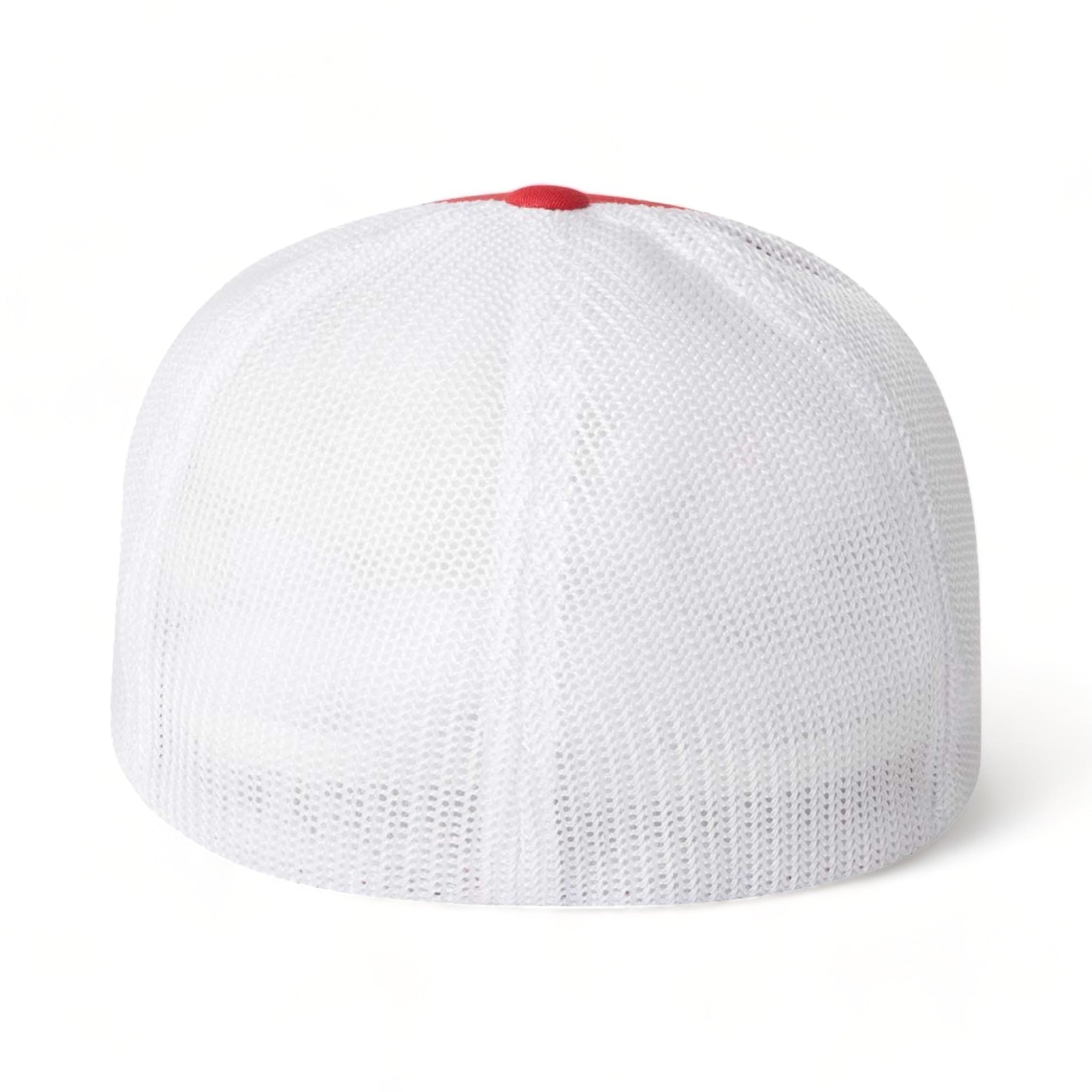 Back view of Flexfit 6511 custom hat in red and white