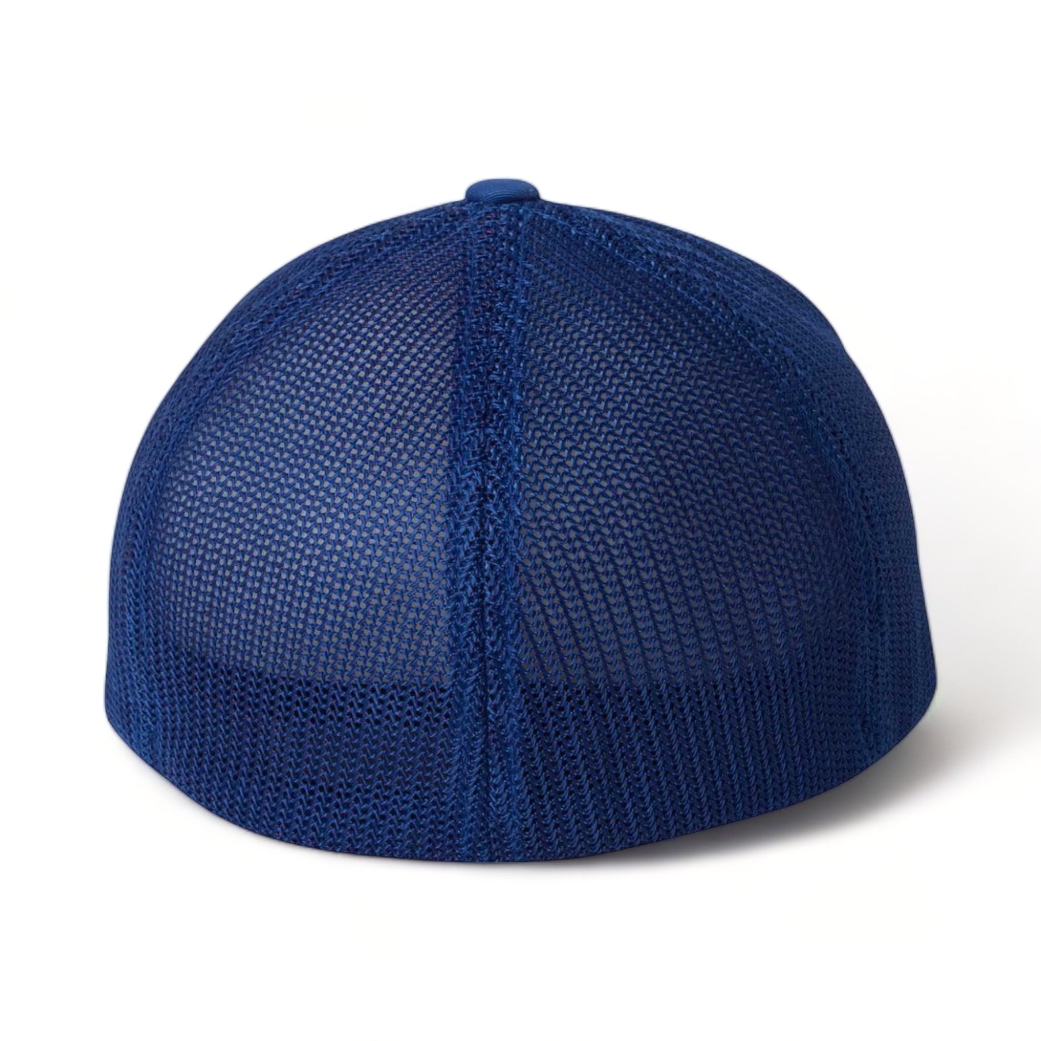 Back view of Flexfit 6511 custom hat in royal and blue