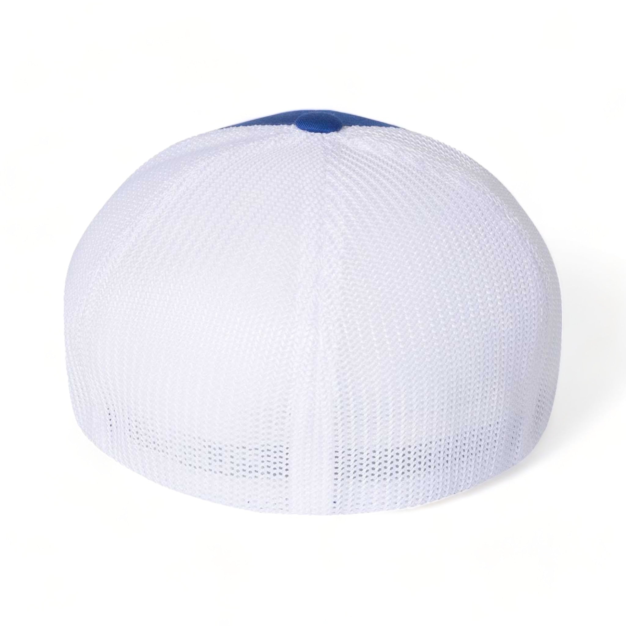 Back view of Flexfit 6511 custom hat in royal and white