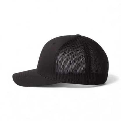 Left side view of Flexfit 6511 custom hat in black